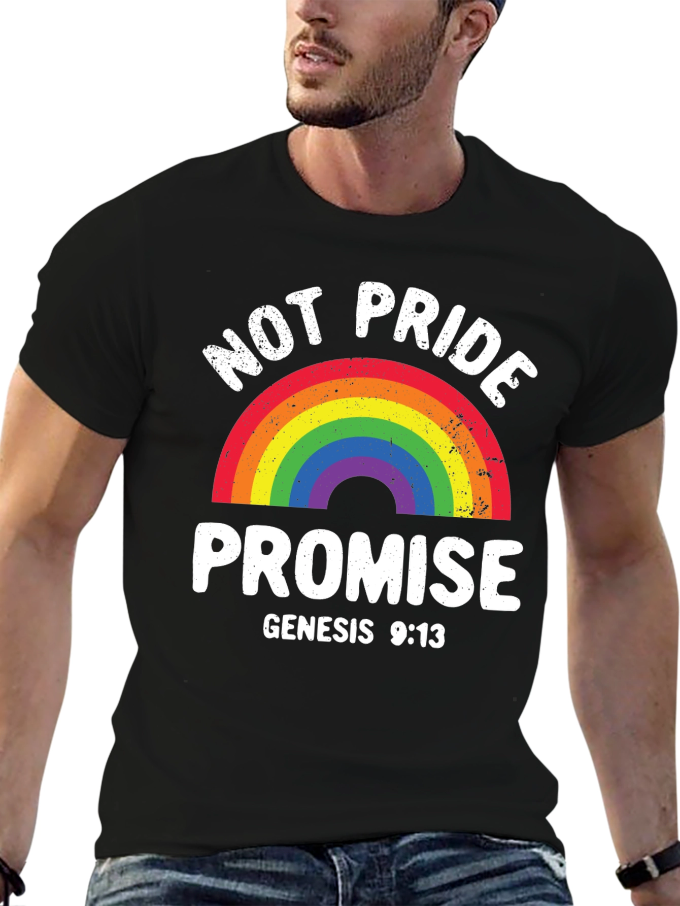 Not Pride Promise Rainbow T-Shirt Genesis 9:13