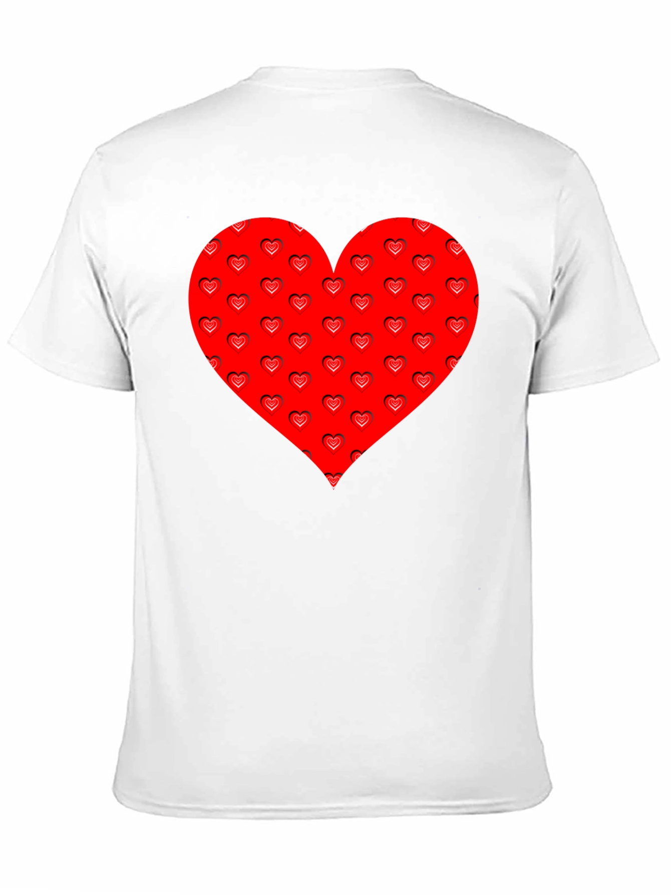 Heart Pattern Black T-Shirt