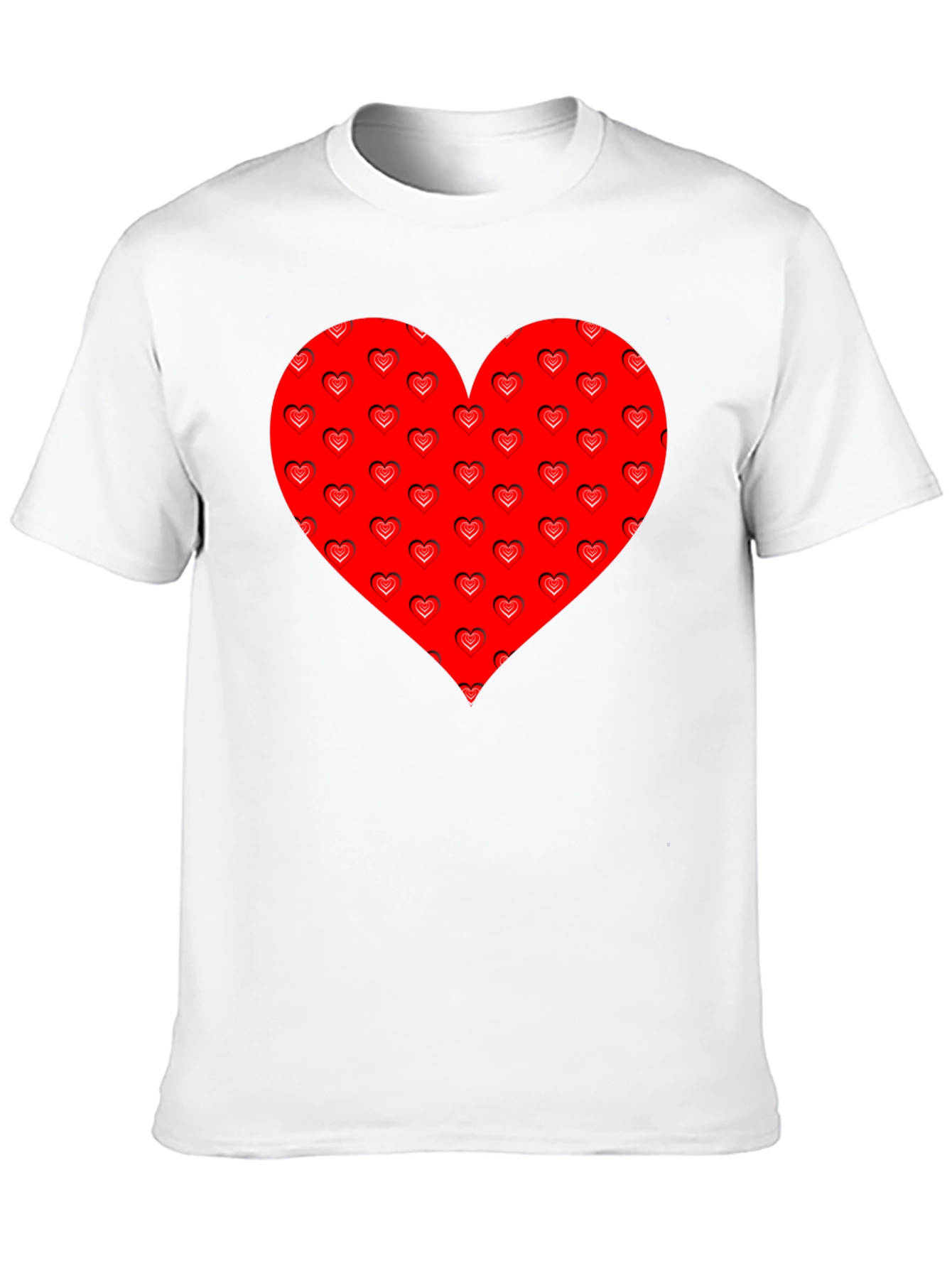 Heart Pattern Black T-Shirt