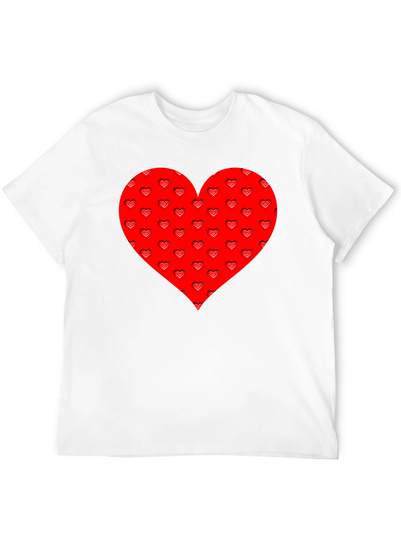 Heart Pattern Black T-Shirt