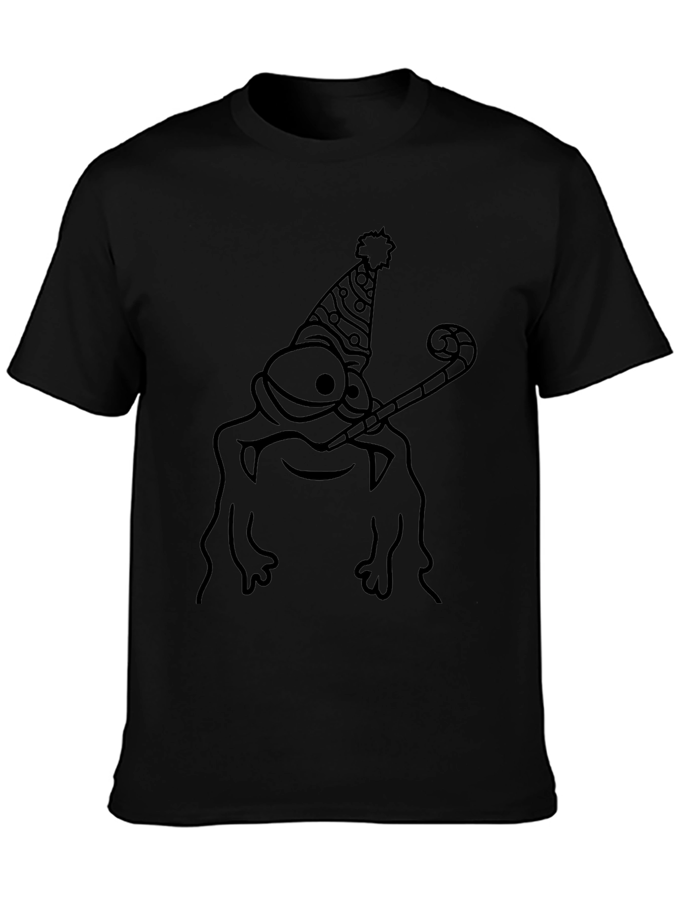 Party Frog Graphic Tee - Black Cotton T-Shirt