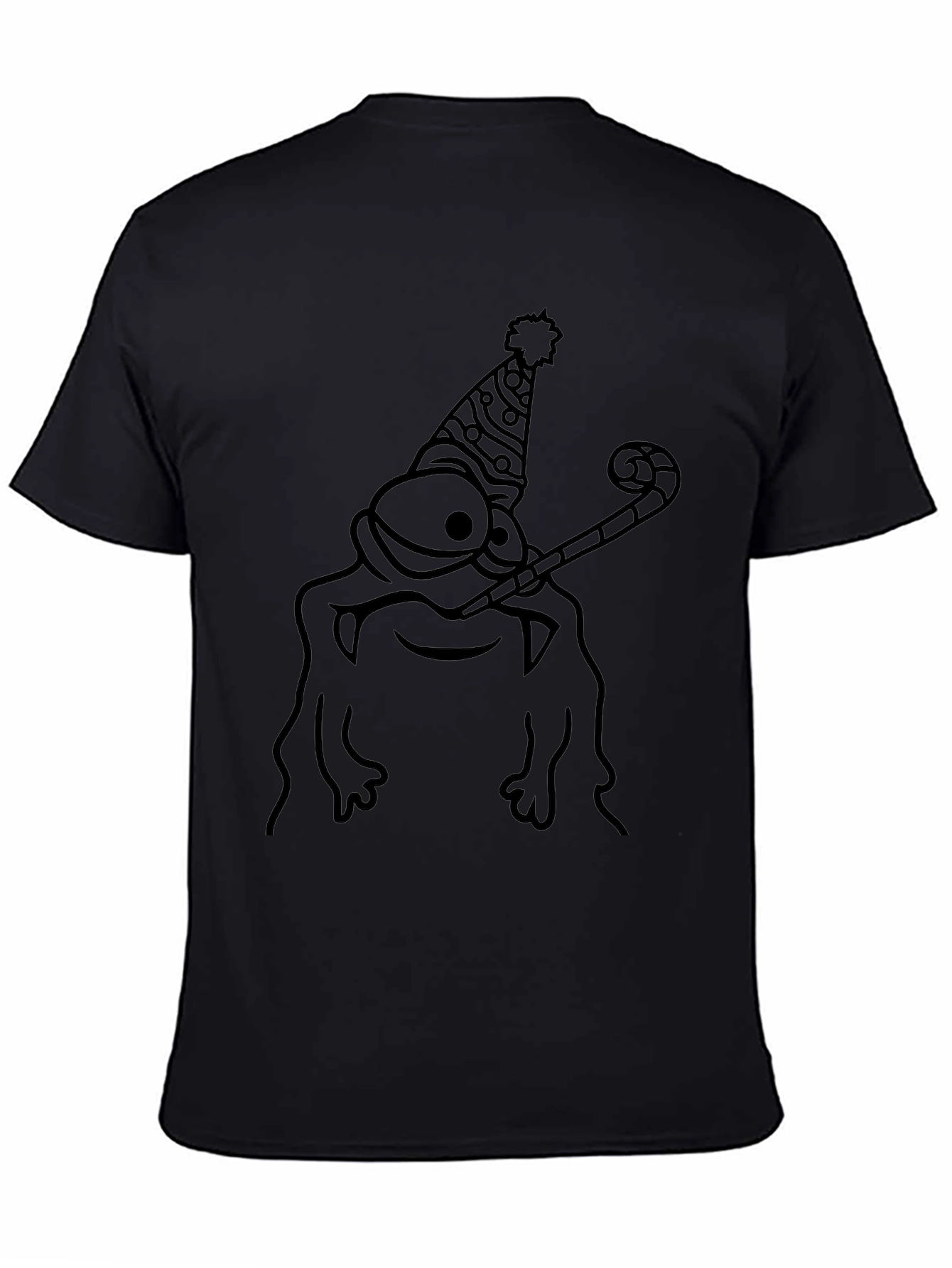 Party Frog Graphic Tee - Black Cotton T-Shirt