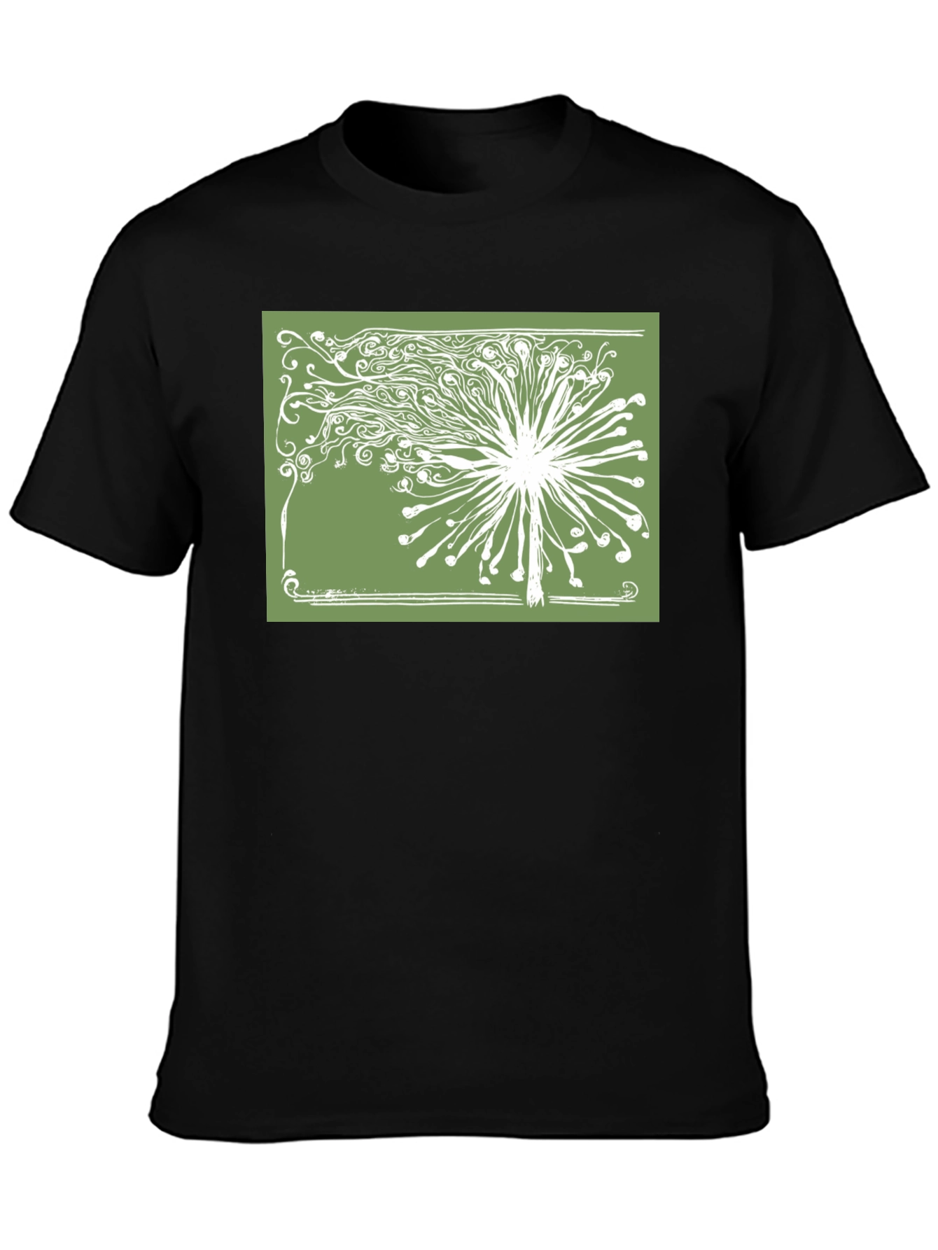 Dandelion Graphic Print Tee - Black