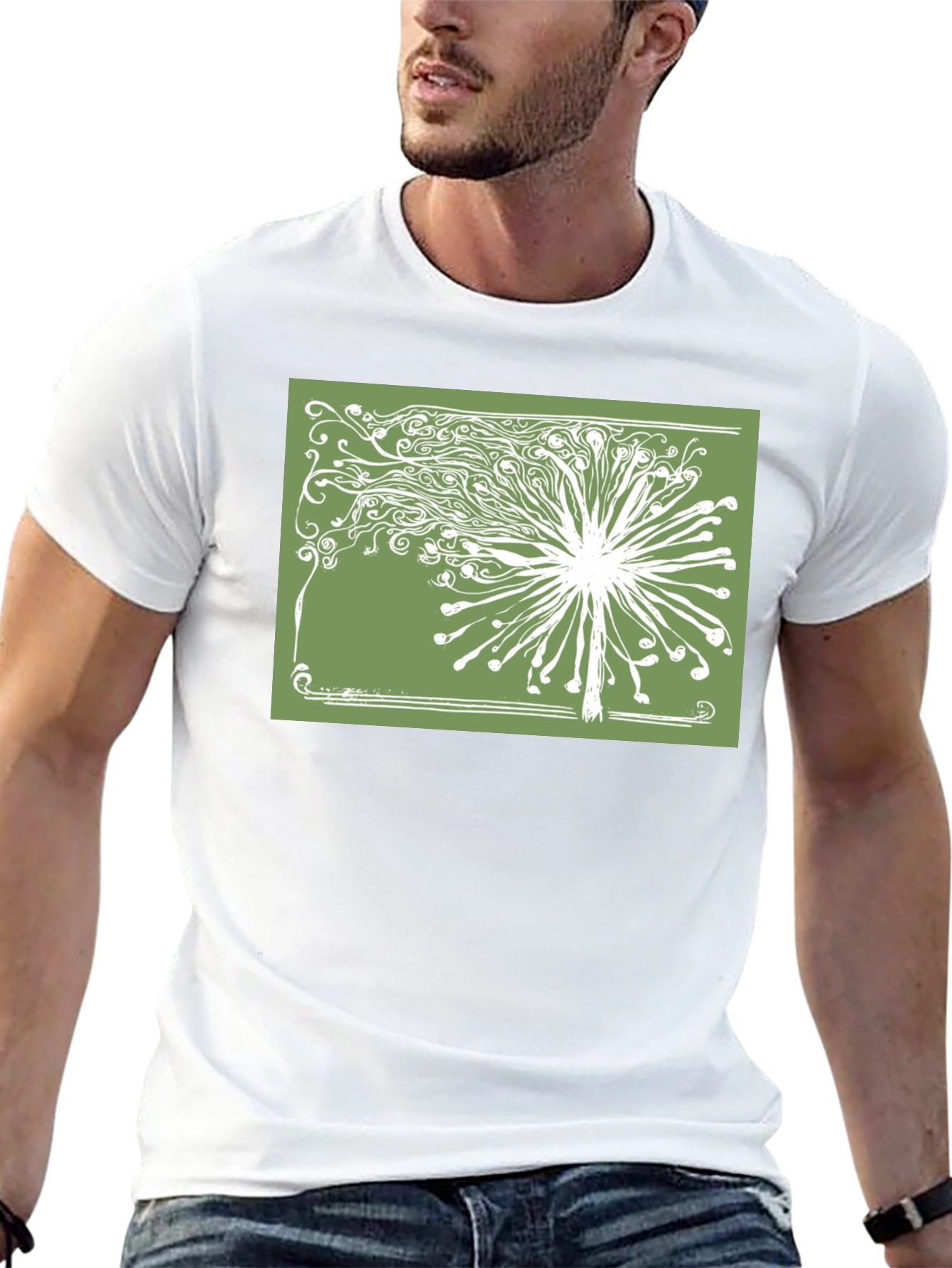 Dandelion Graphic Print Tee - Black