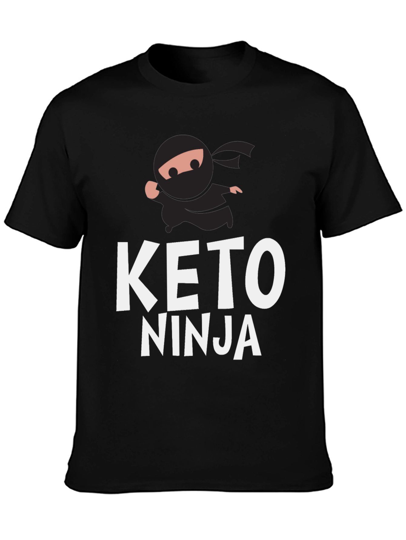 Keto Ninja Graphic T-Shirt - Black Cotton Tee