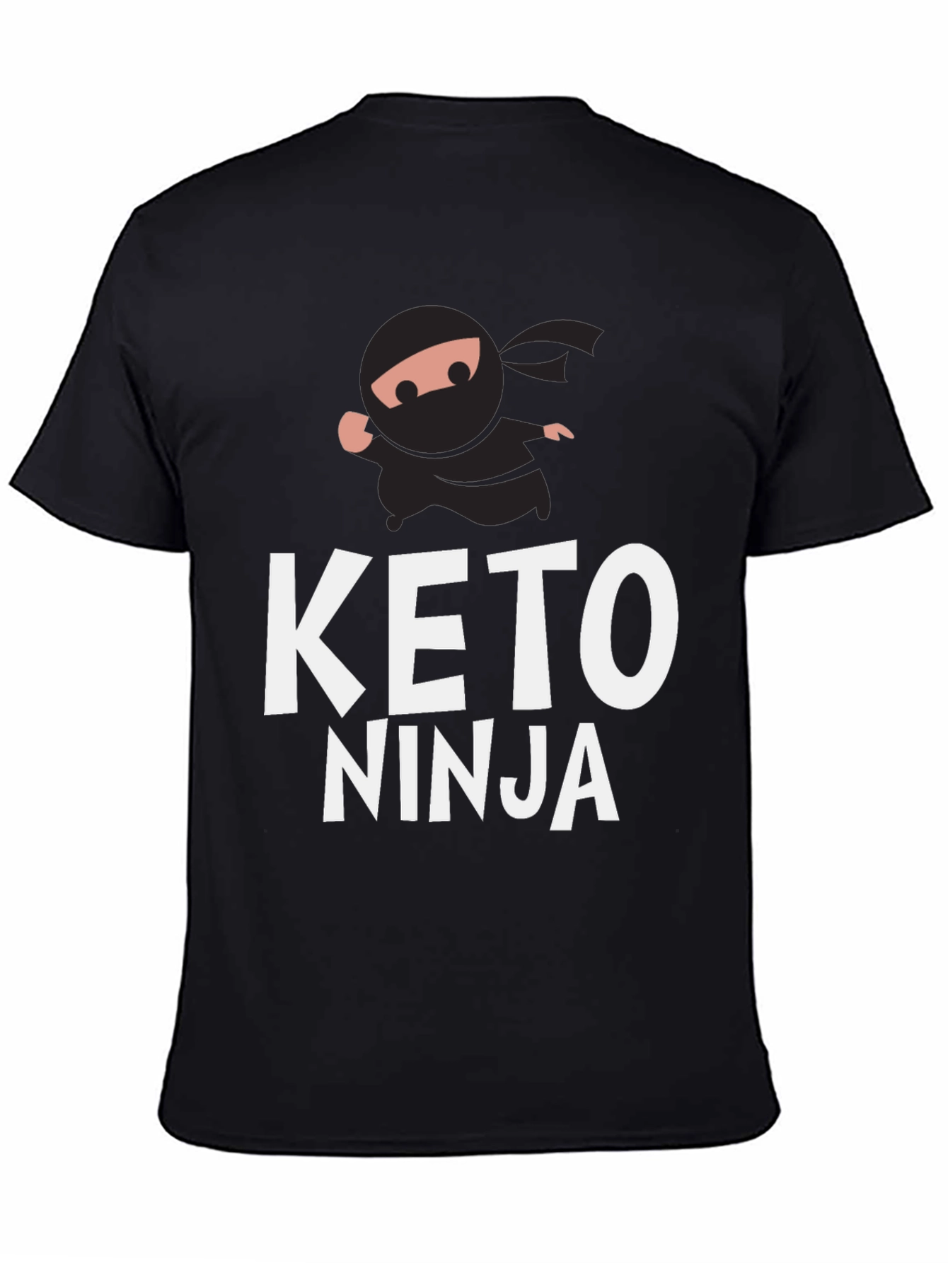 Keto Ninja Graphic T-Shirt - Black Cotton Tee