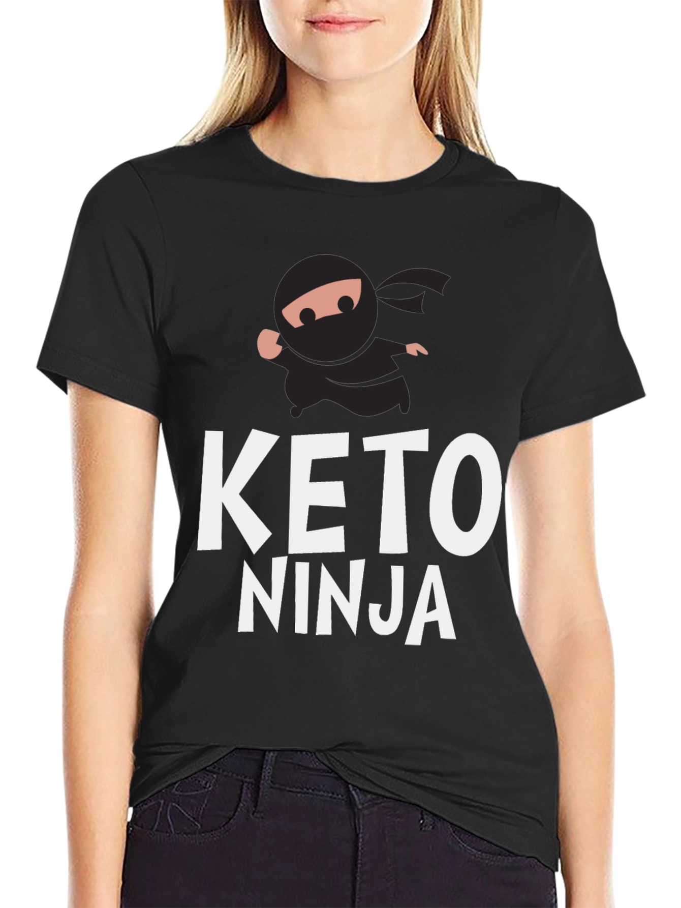 Keto Ninja Graphic T-Shirt - Black Cotton Tee