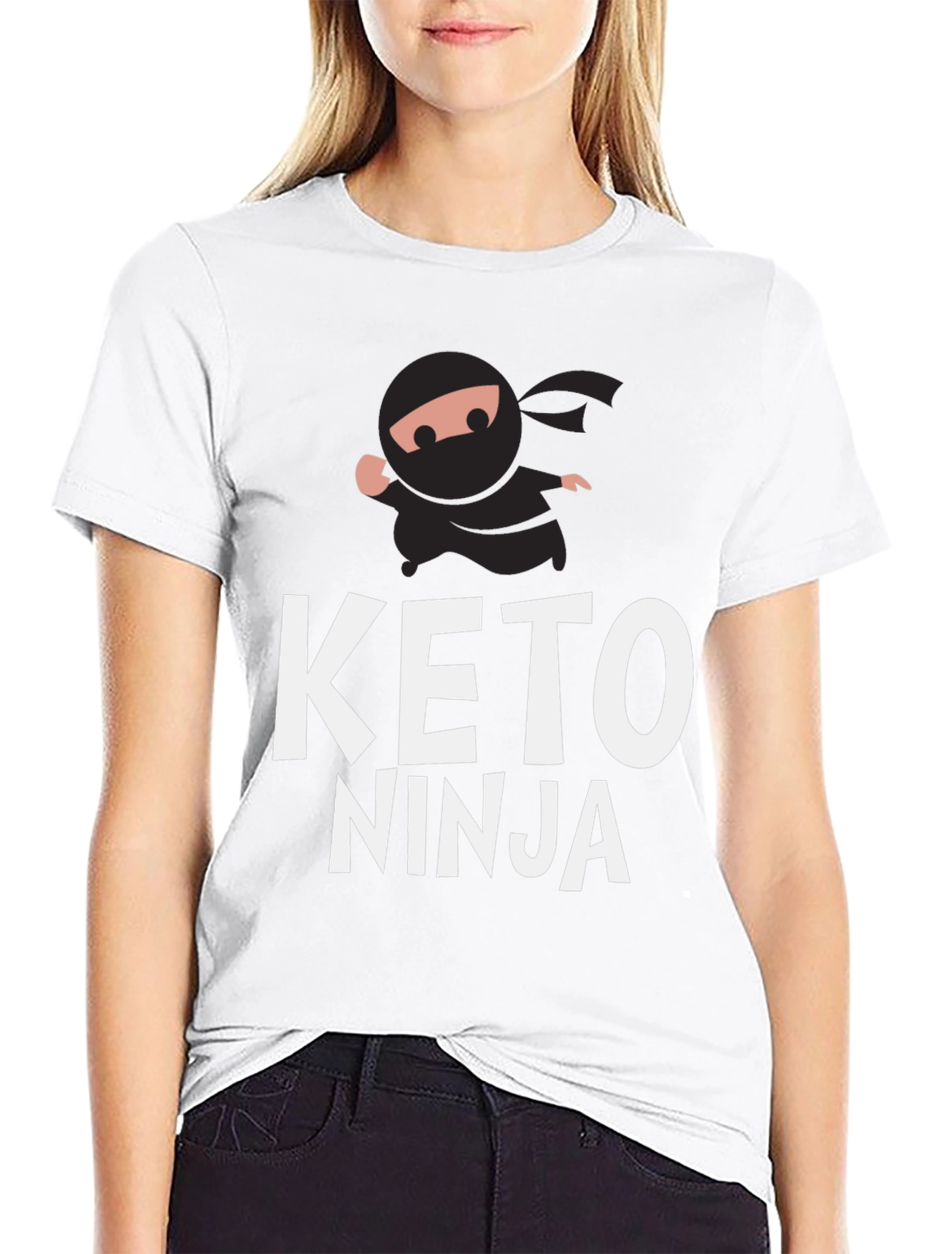 Keto Ninja Graphic T-Shirt - Black Cotton Tee