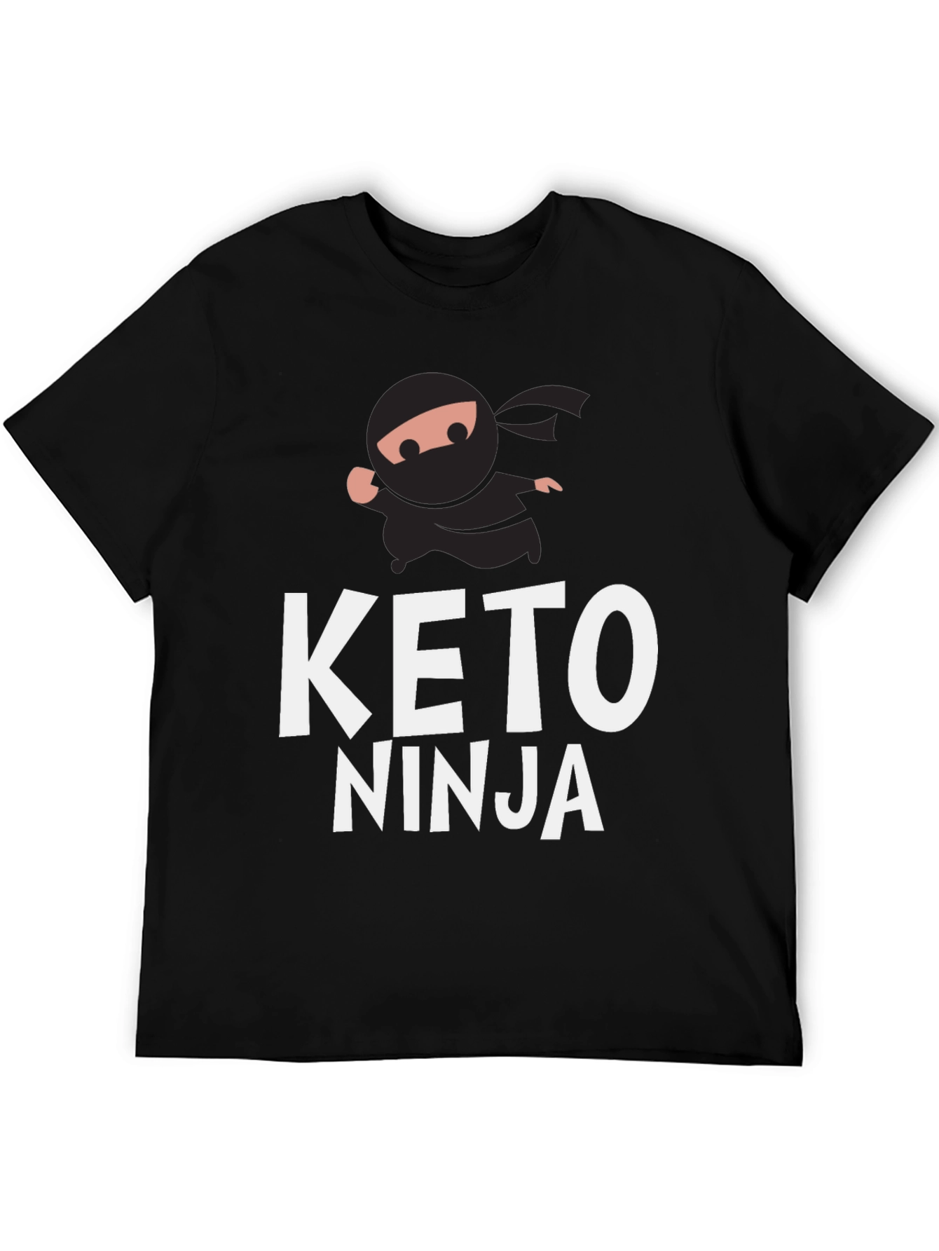 Keto Ninja Graphic T-Shirt - Black Cotton Tee