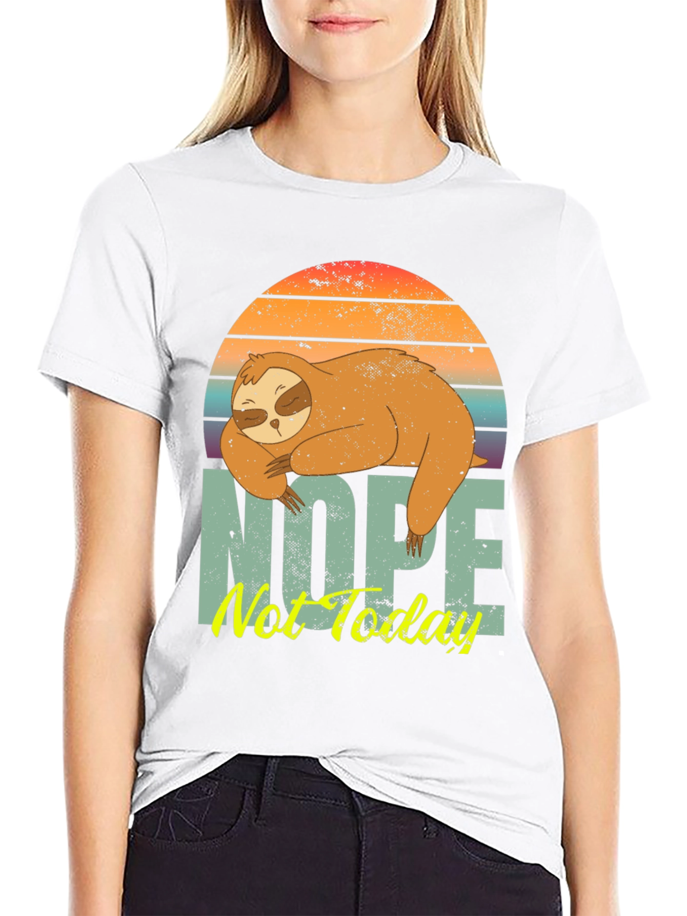 Nope Not Today Sloth Graphic Tee
