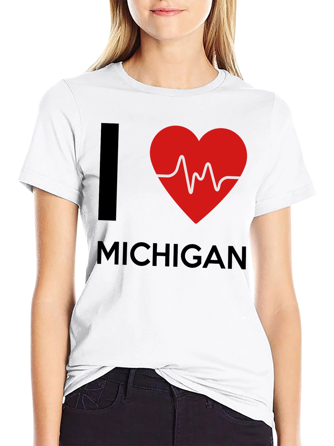 I Love Michigan Heartbeat T-Shirt