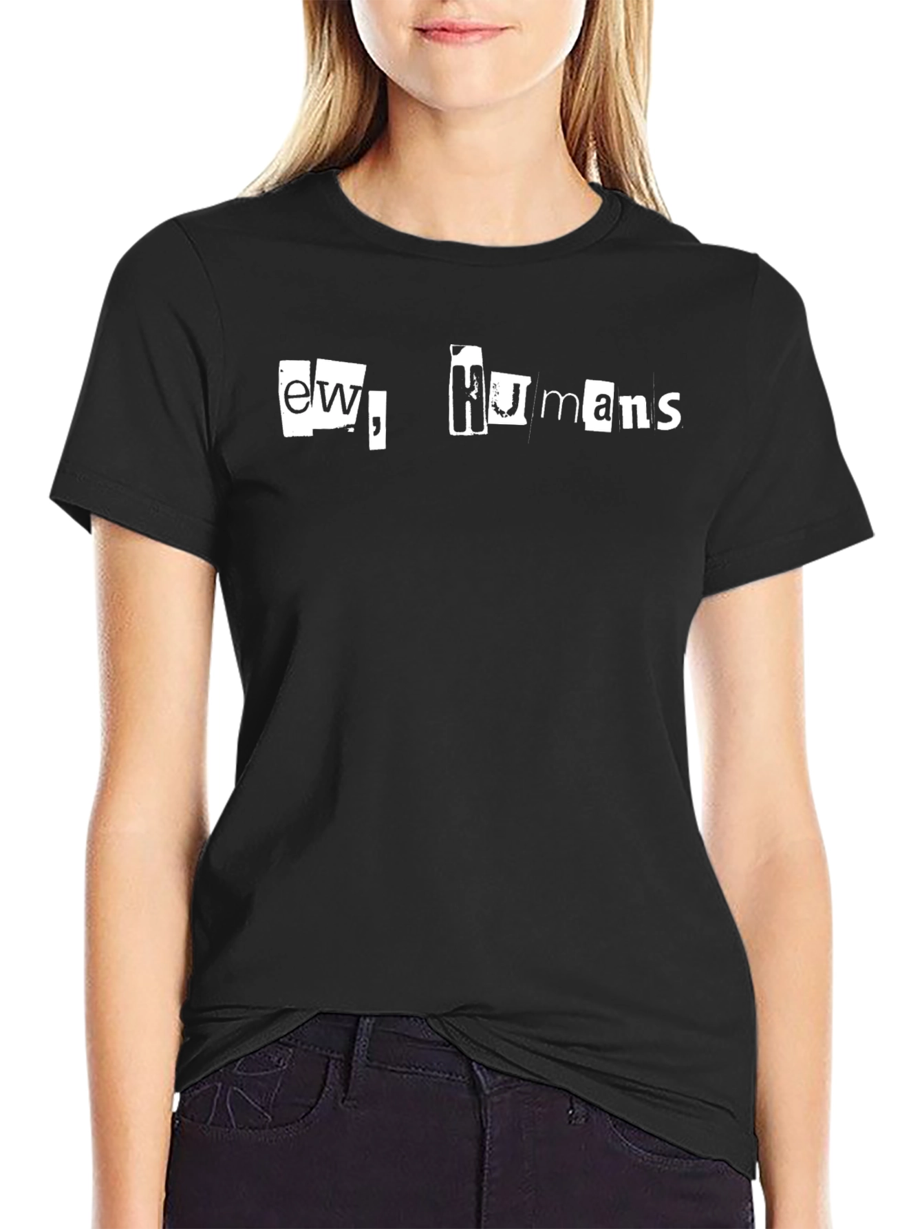 Ew Humans Black Graphic Tee