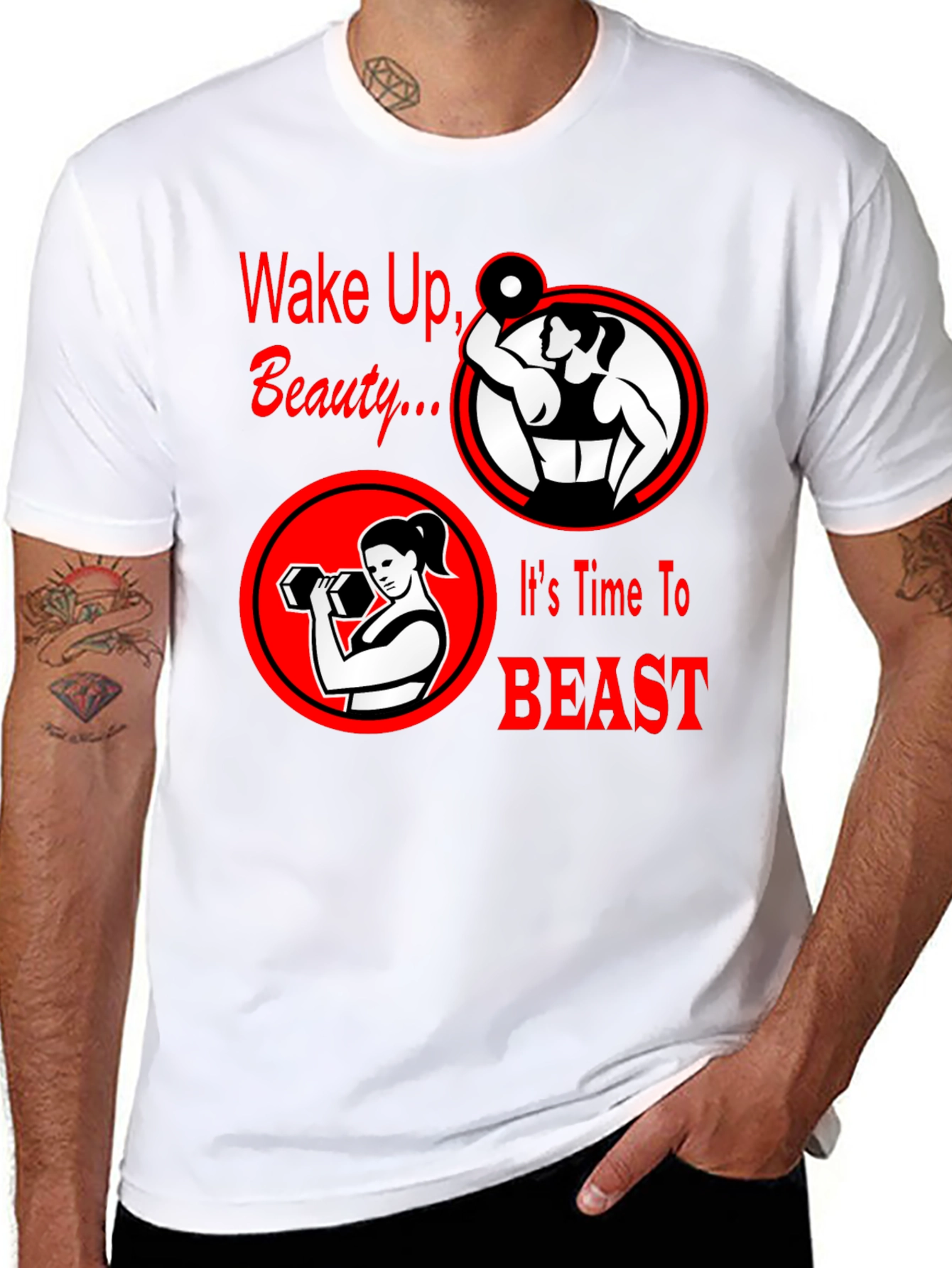Wake Up Beast Graphic Tee - Fitness Motivation Shirt