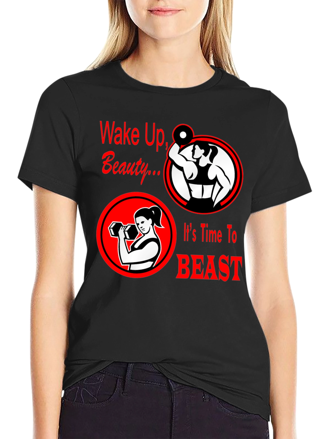 Wake Up Beast Graphic Tee - Fitness Motivation Shirt