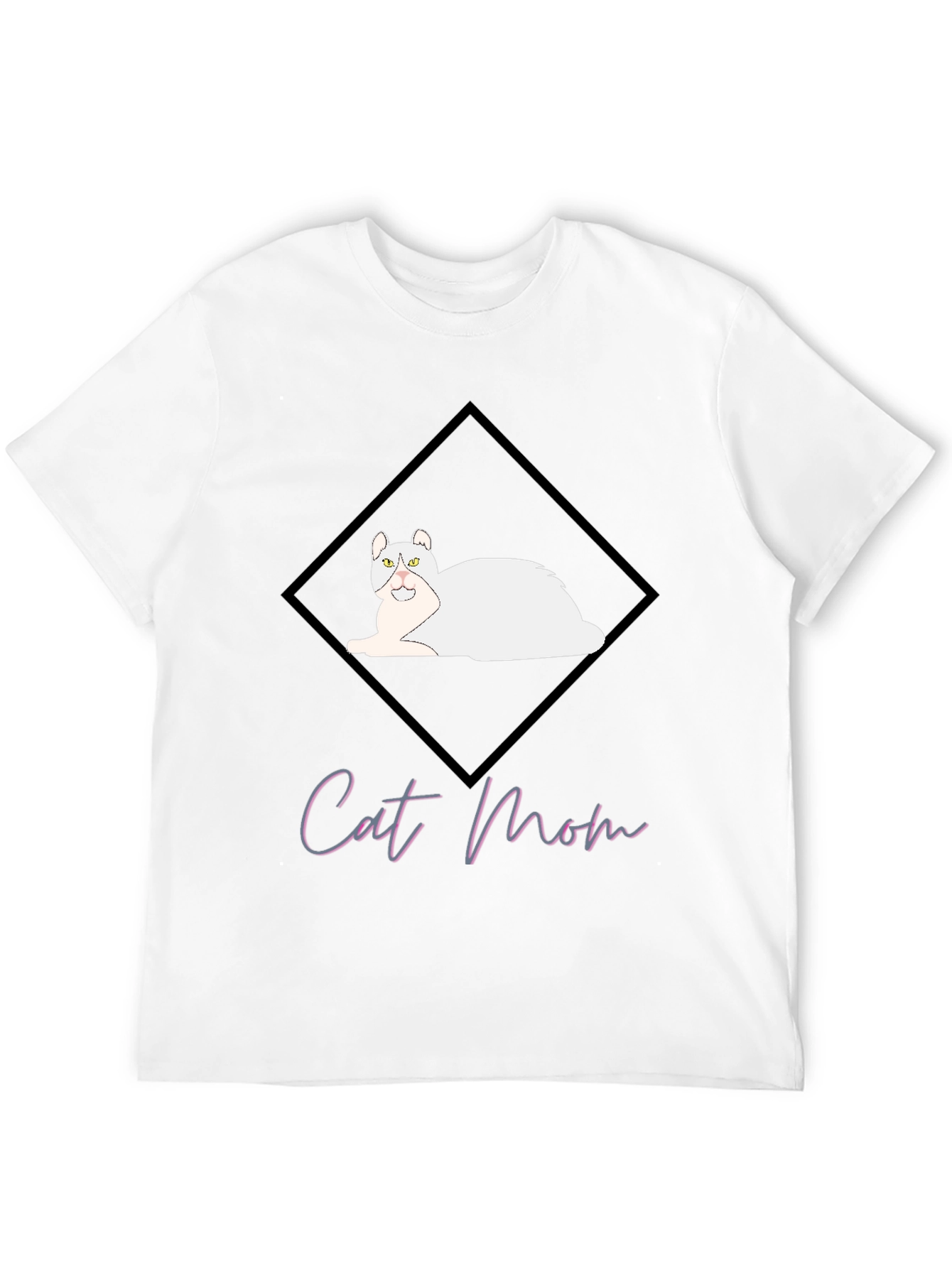 Cat Mom Graphic Tee - Black Cotton T-Shirt