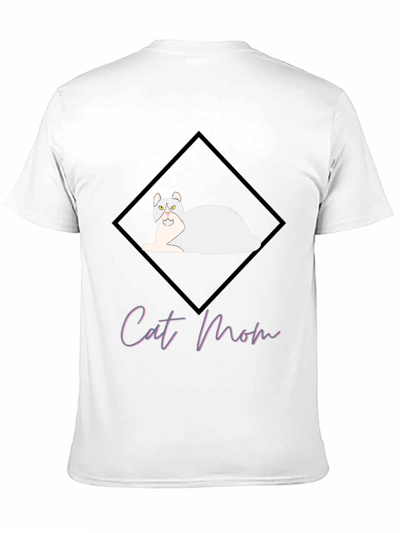 Cat Mom Graphic Tee - Black Cotton T-Shirt