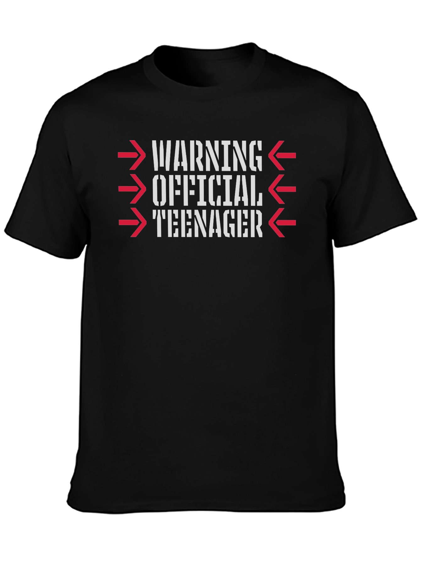 Warning Official Teenager Black Graphic T-Shirt