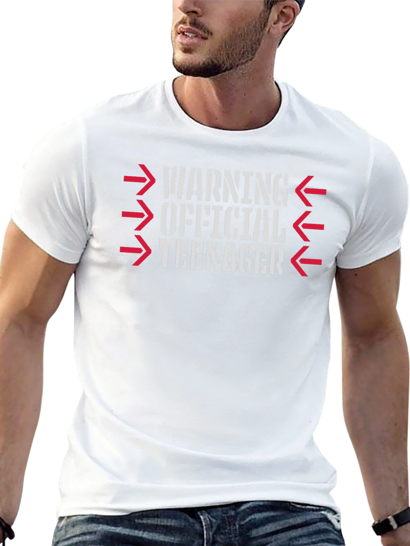 Warning Official Teenager Black Graphic T-Shirt