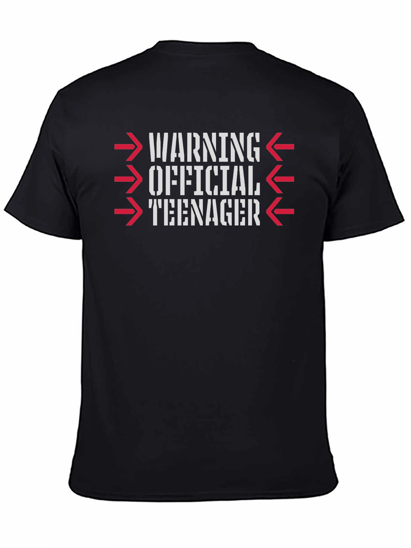 Warning Official Teenager Black Graphic T-Shirt