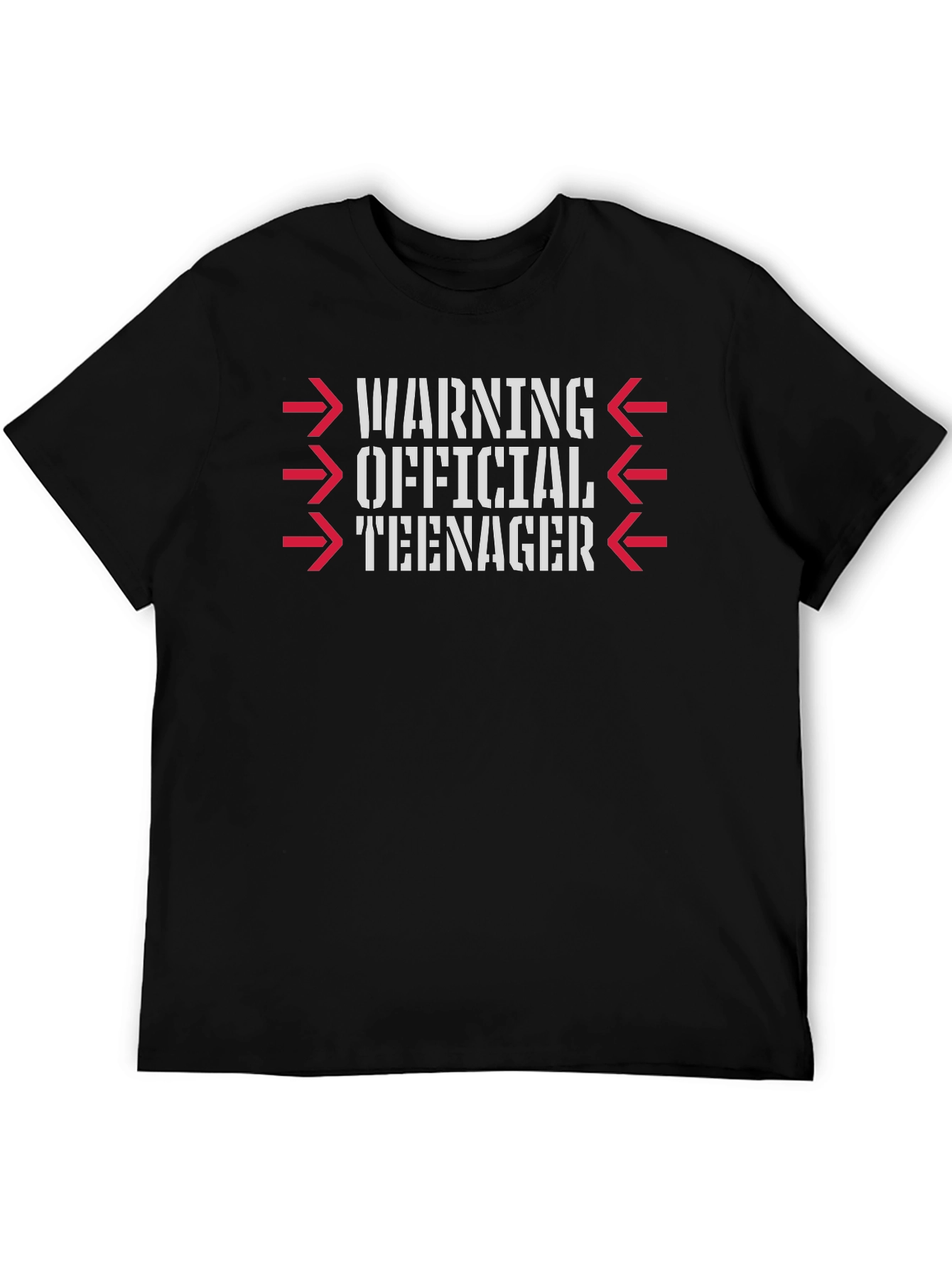 Warning Official Teenager Black Graphic T-Shirt