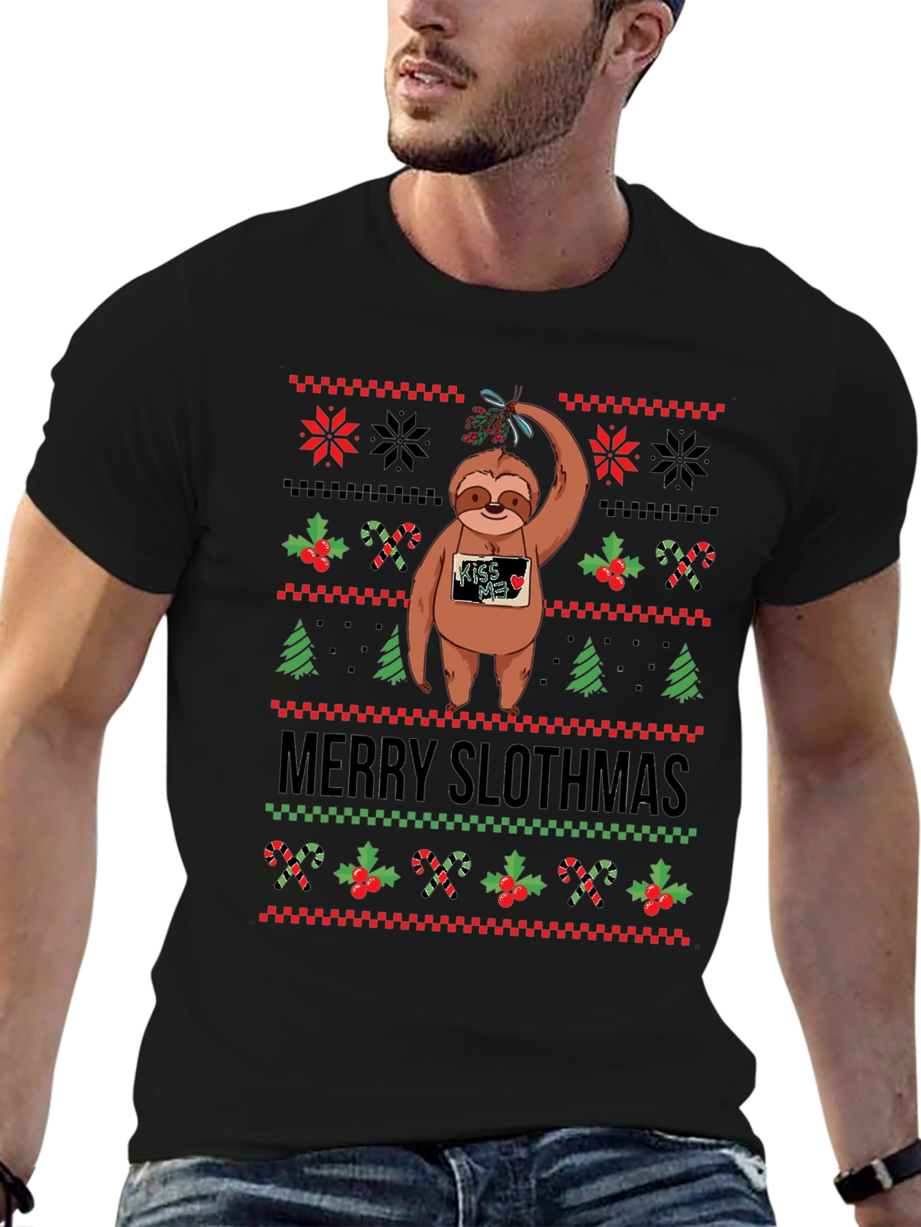 Merry Slothmas Ugly Christmas Sweater T-Shirt
