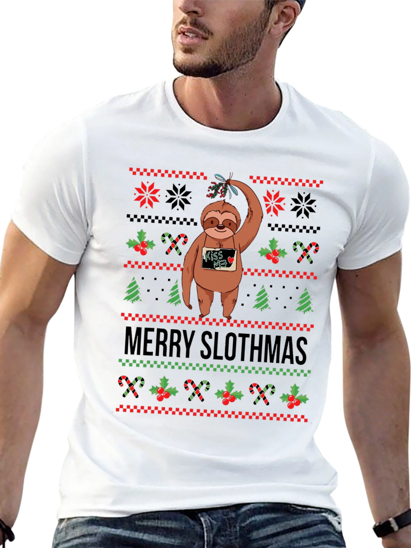 Merry Slothmas Ugly Christmas Sweater T-Shirt