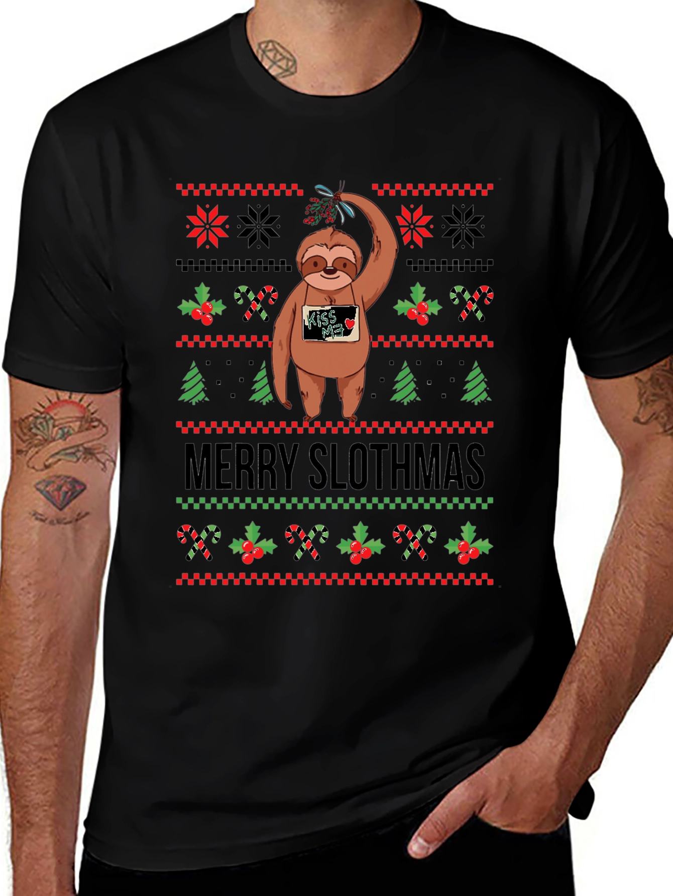 Merry Slothmas Ugly Christmas Sweater T-Shirt