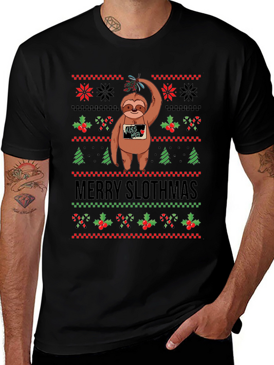 Merry Slothmas Ugly Christmas Sweater T-Shirt