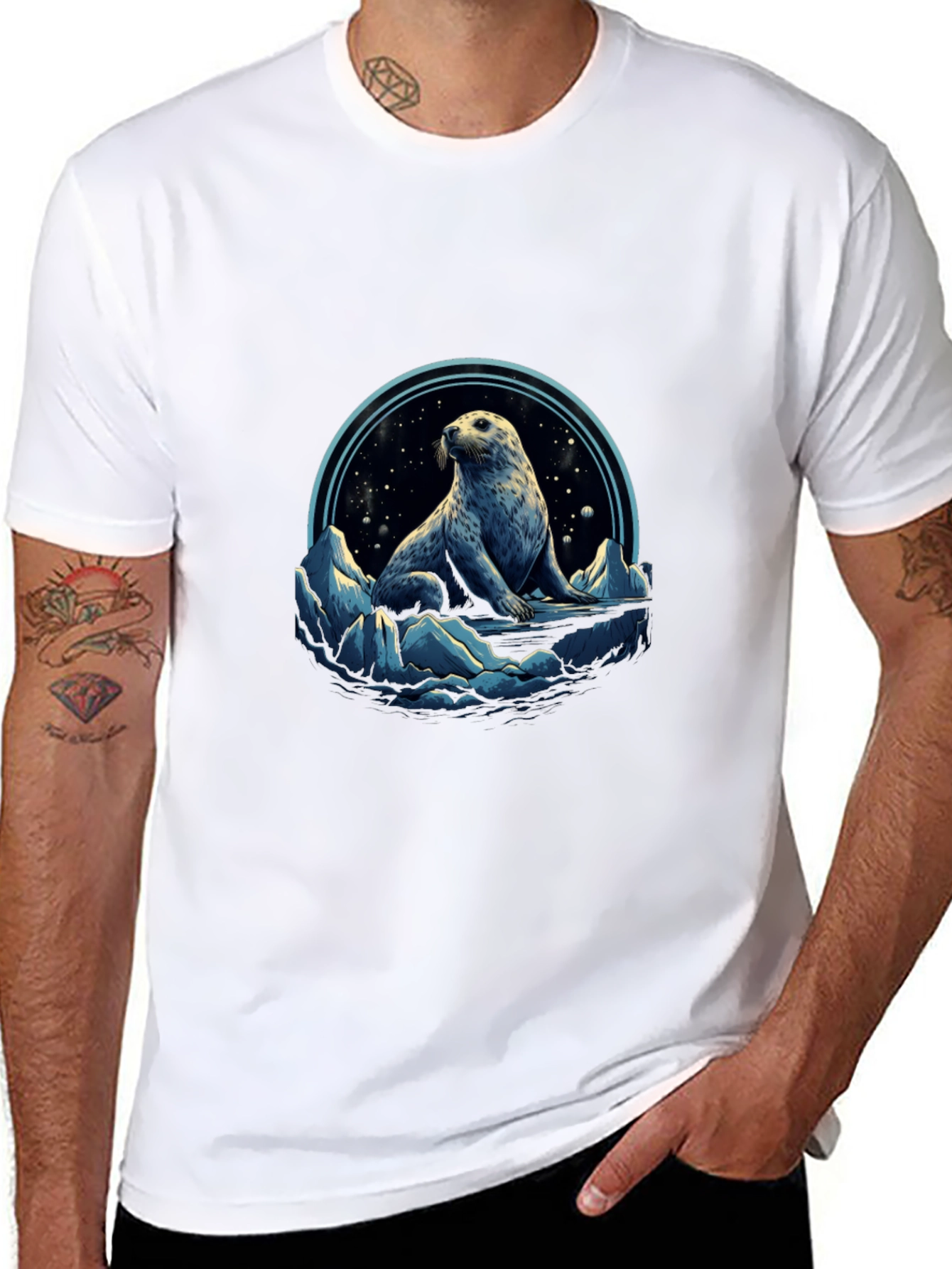Arctic Seal Graphic Tee - Black
