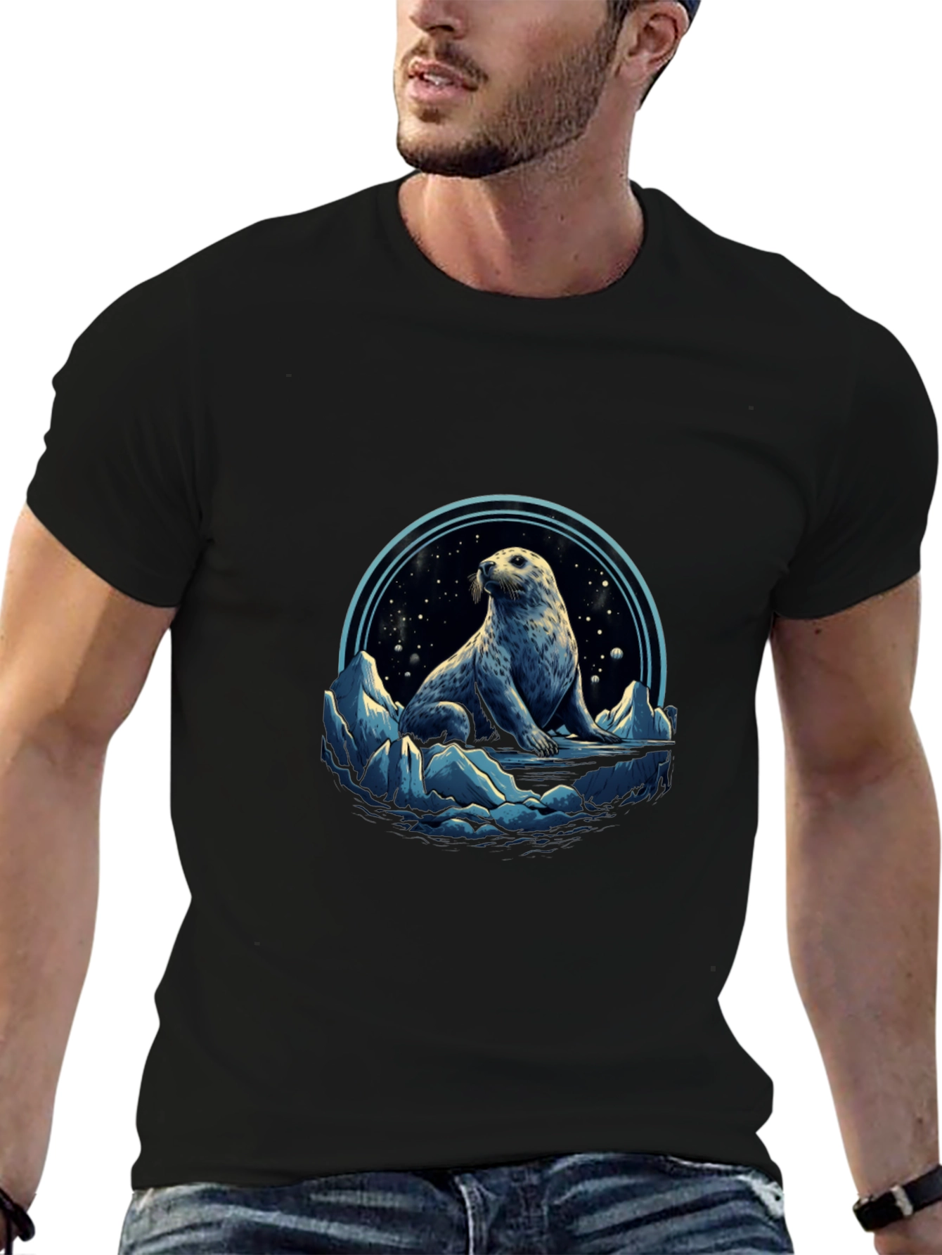 Arctic Seal Graphic Tee - Black