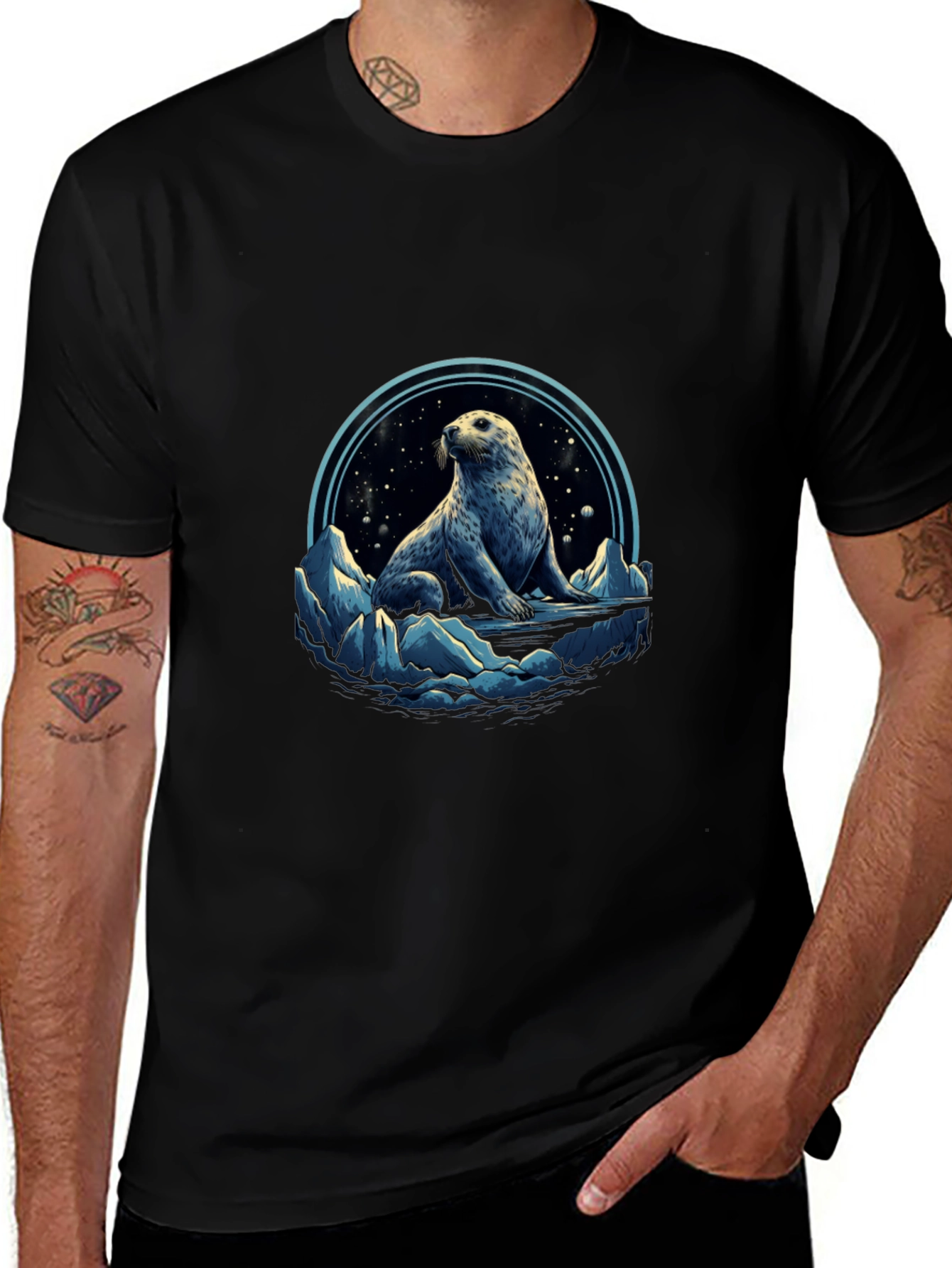 Arctic Seal Graphic Tee - Black