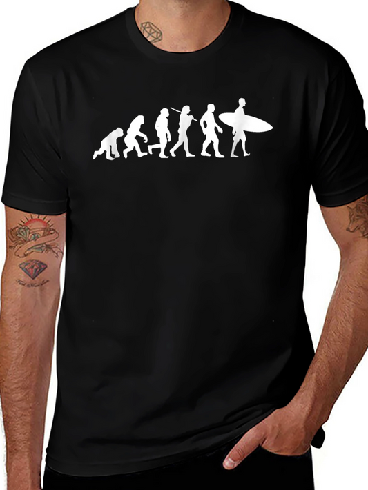 Evolution of Surfing T-Shirt - Cool Graphic Tee