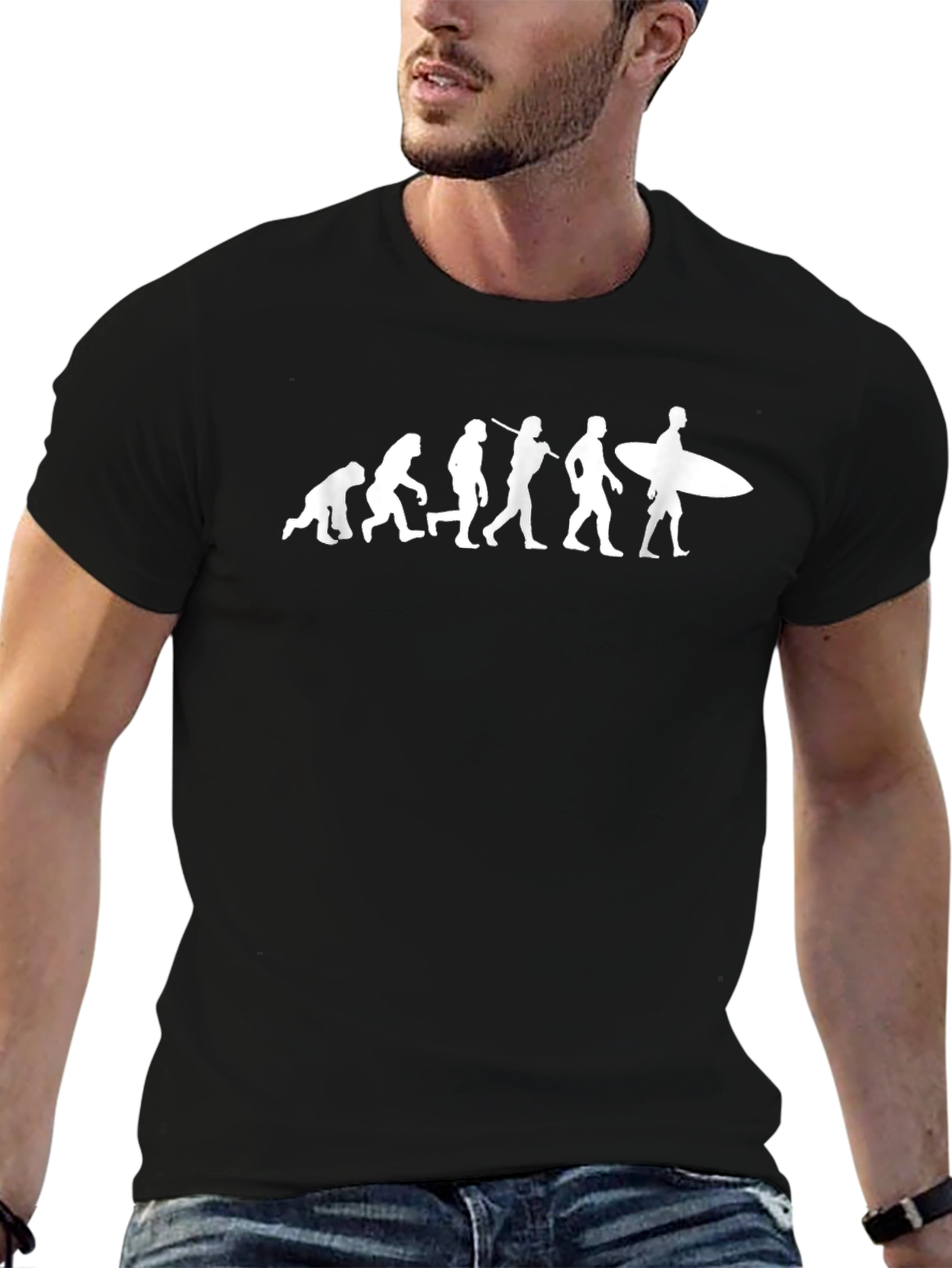 Evolution of Surfing T-Shirt - Cool Graphic Tee