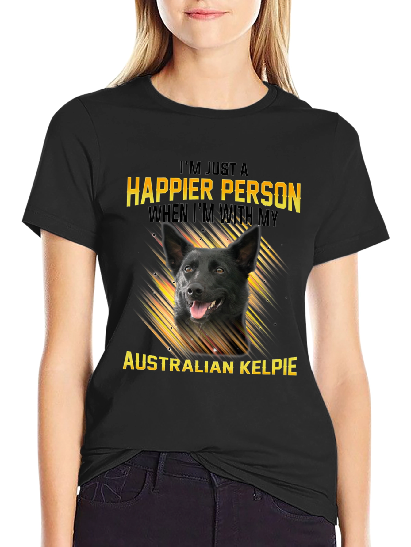 Happier Person Australian Kelpie Dog T-Shirt