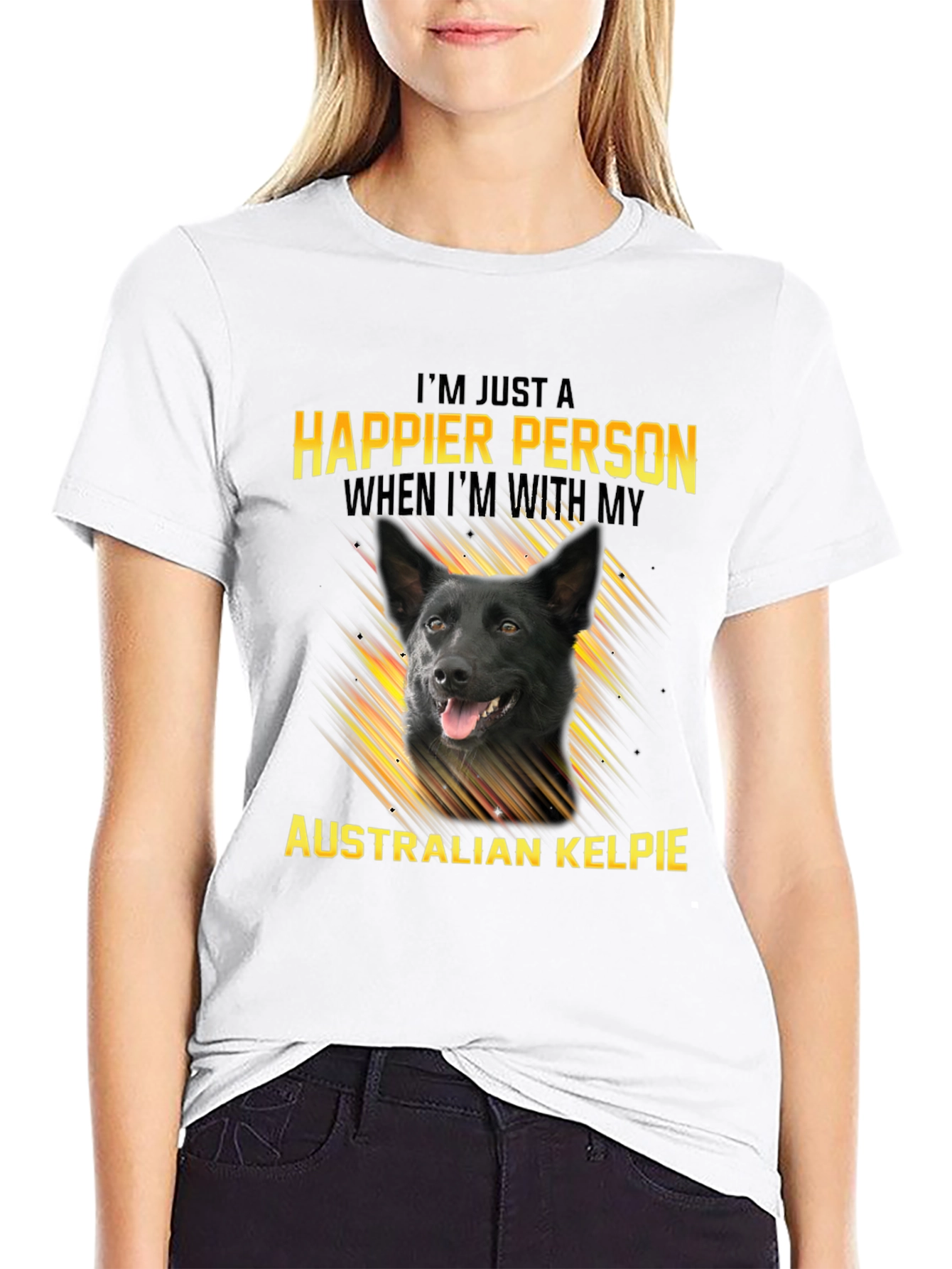Happier Person Australian Kelpie Dog T-Shirt
