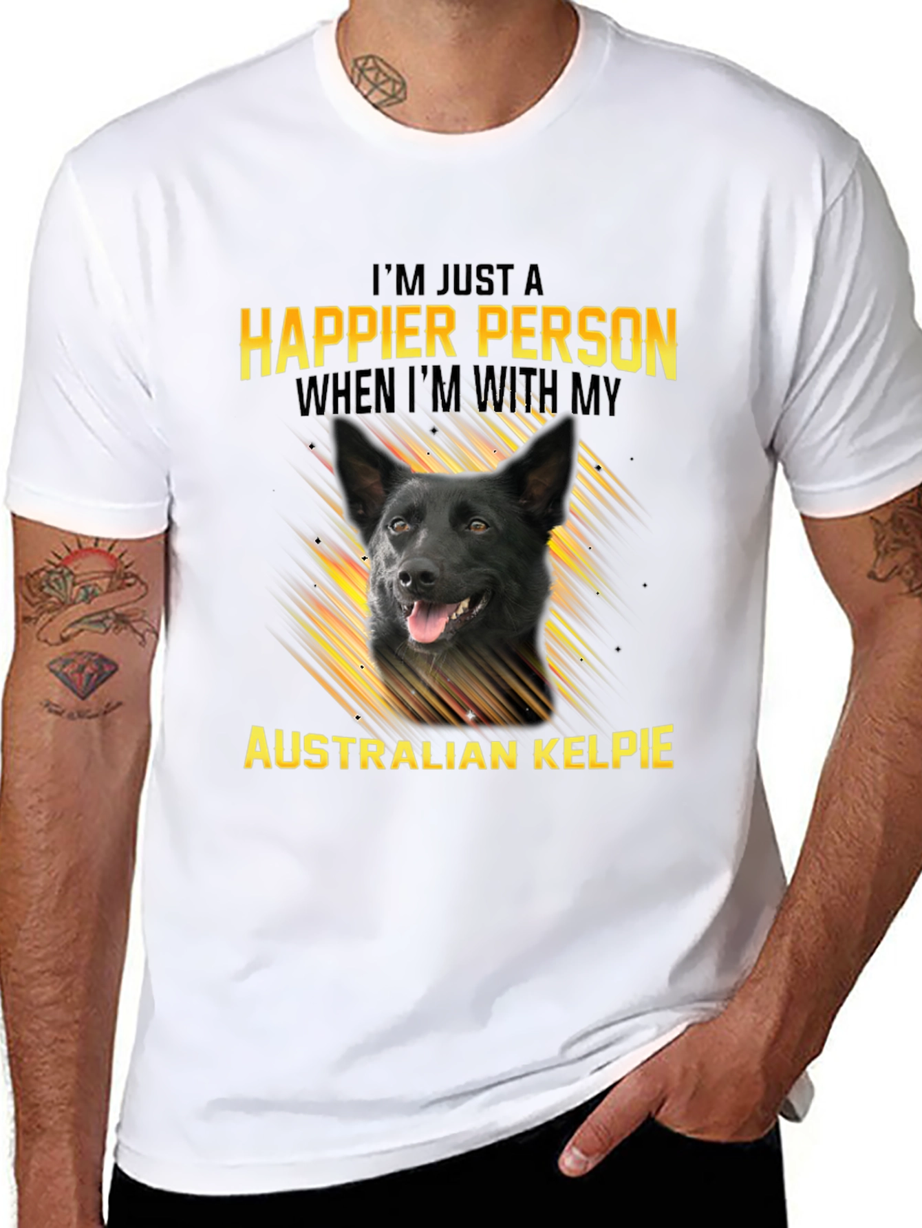 Happier Person Australian Kelpie Dog T-Shirt
