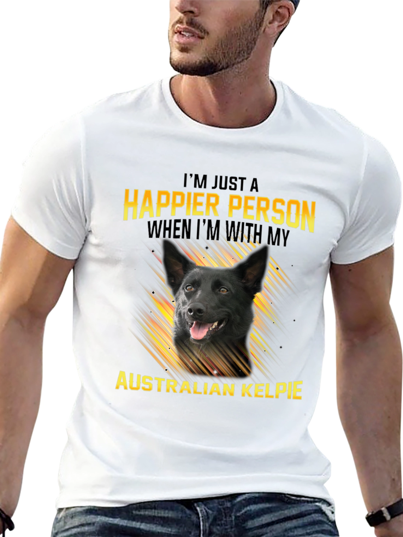 Happier Person Australian Kelpie Dog T-Shirt