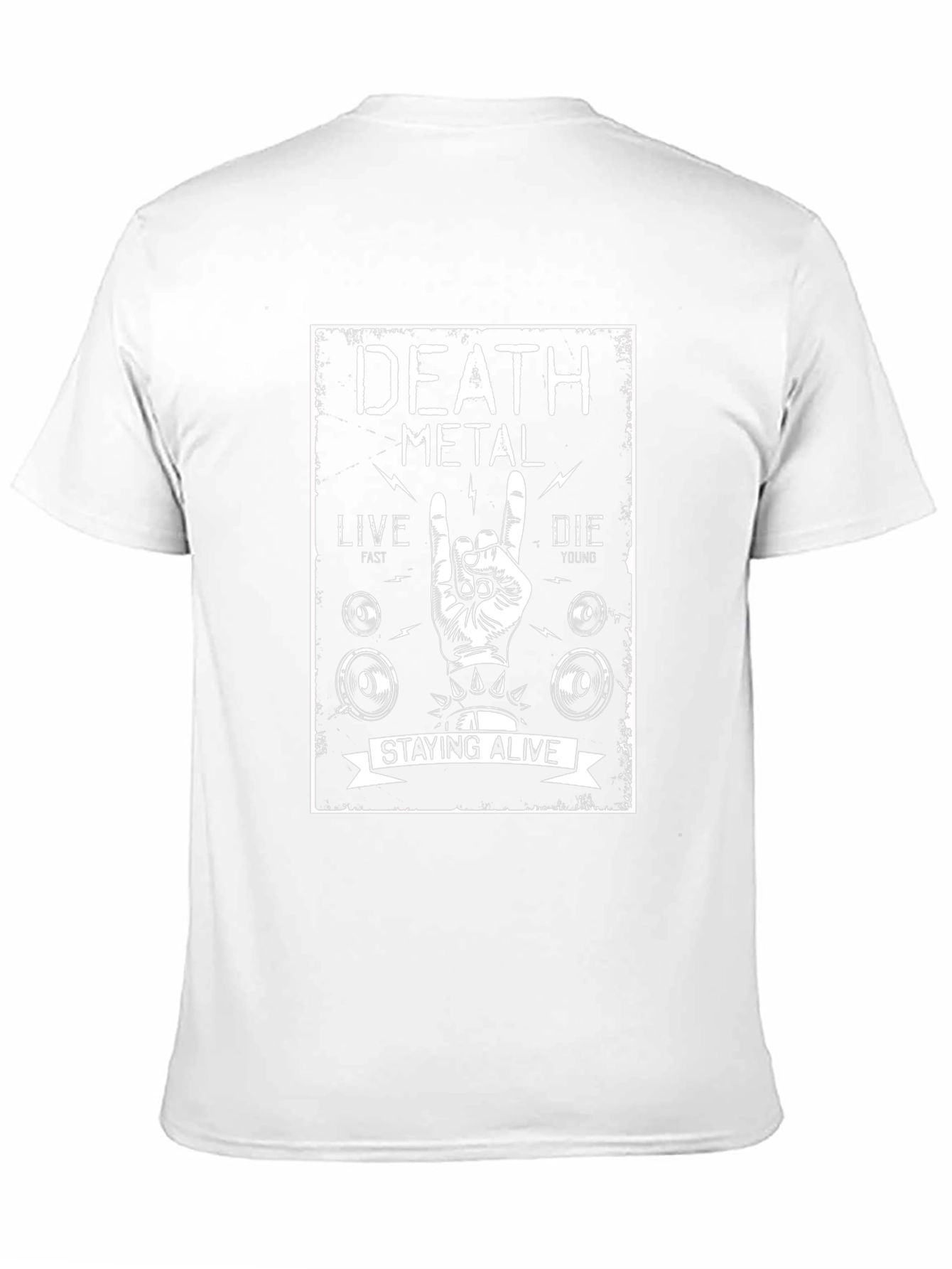 Death Metal Graphic Tee - Live Fast Die Young