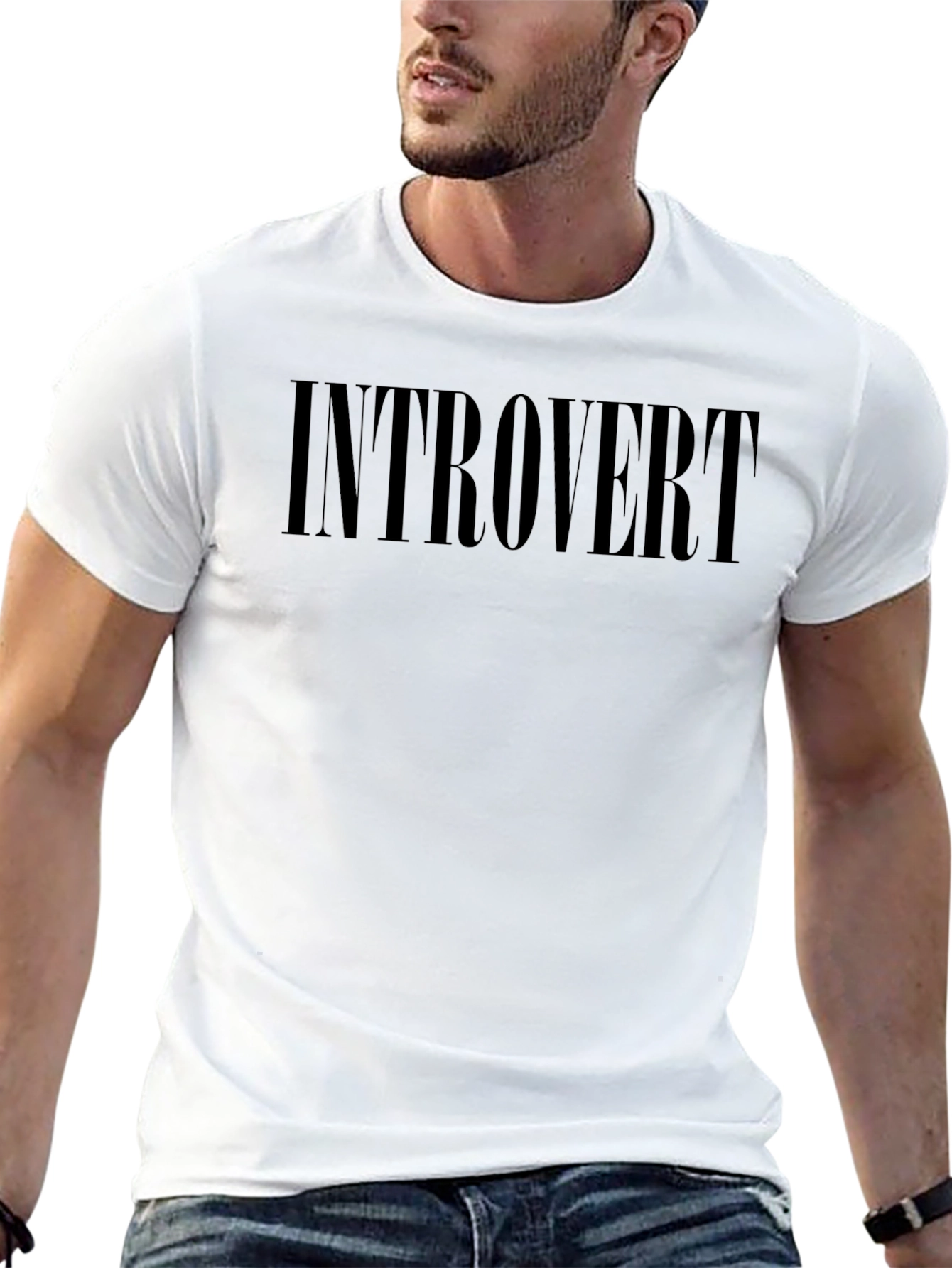 Introvert Graphic Tee - Comfortable Black T-Shirt
