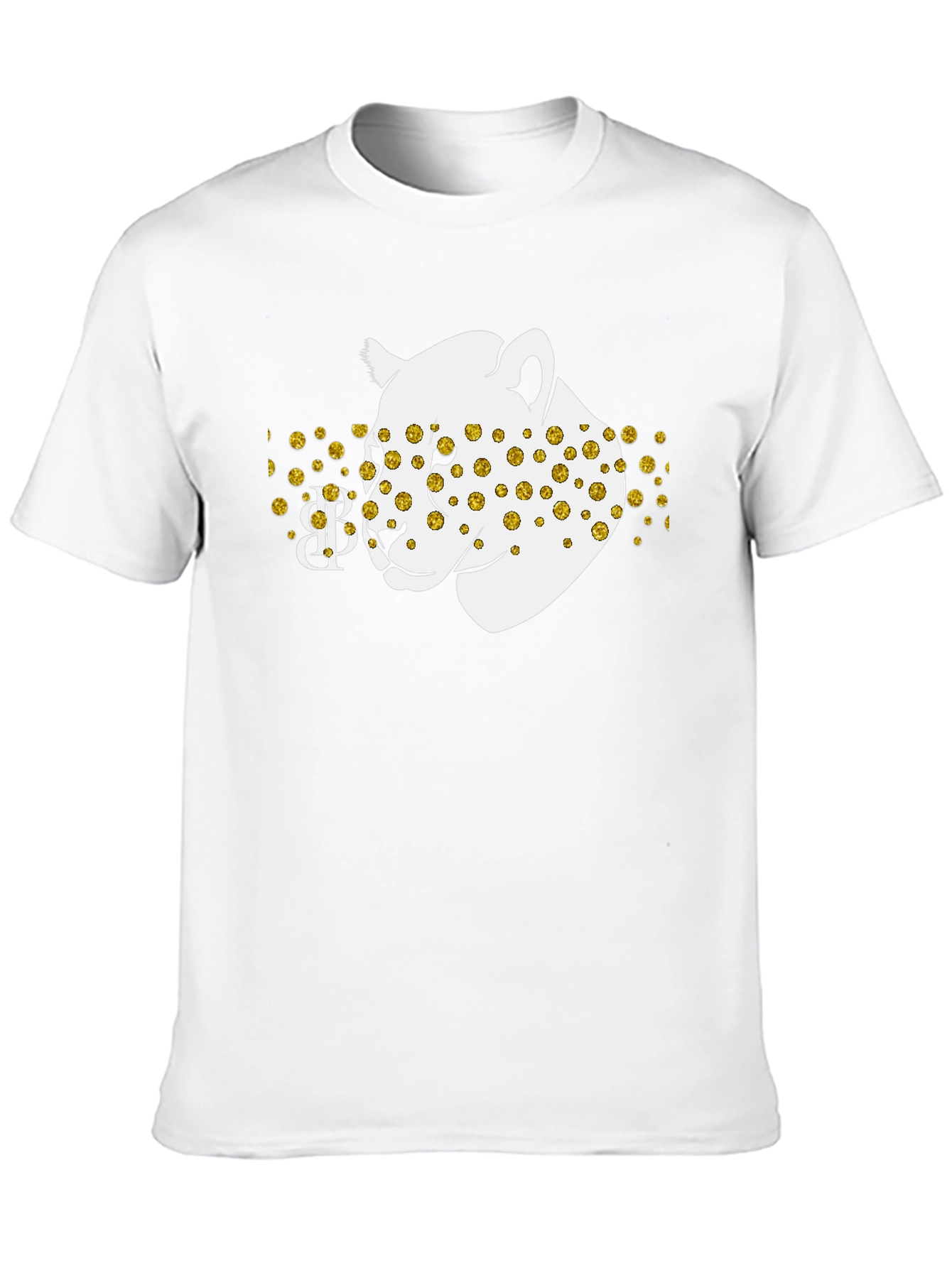 Black Tee with Leopard Print Design