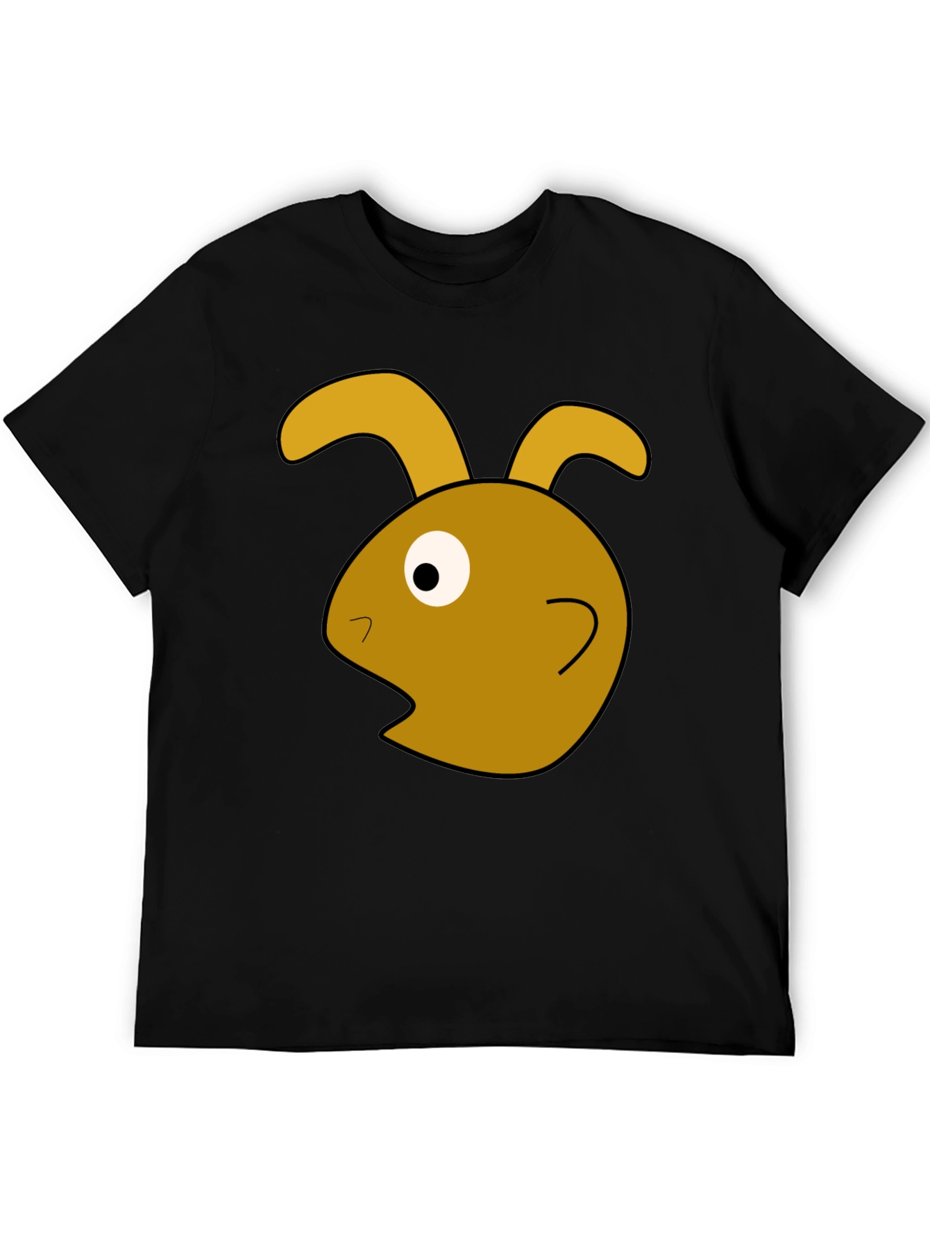 Funny Rabbit Graphic Black T-Shirt