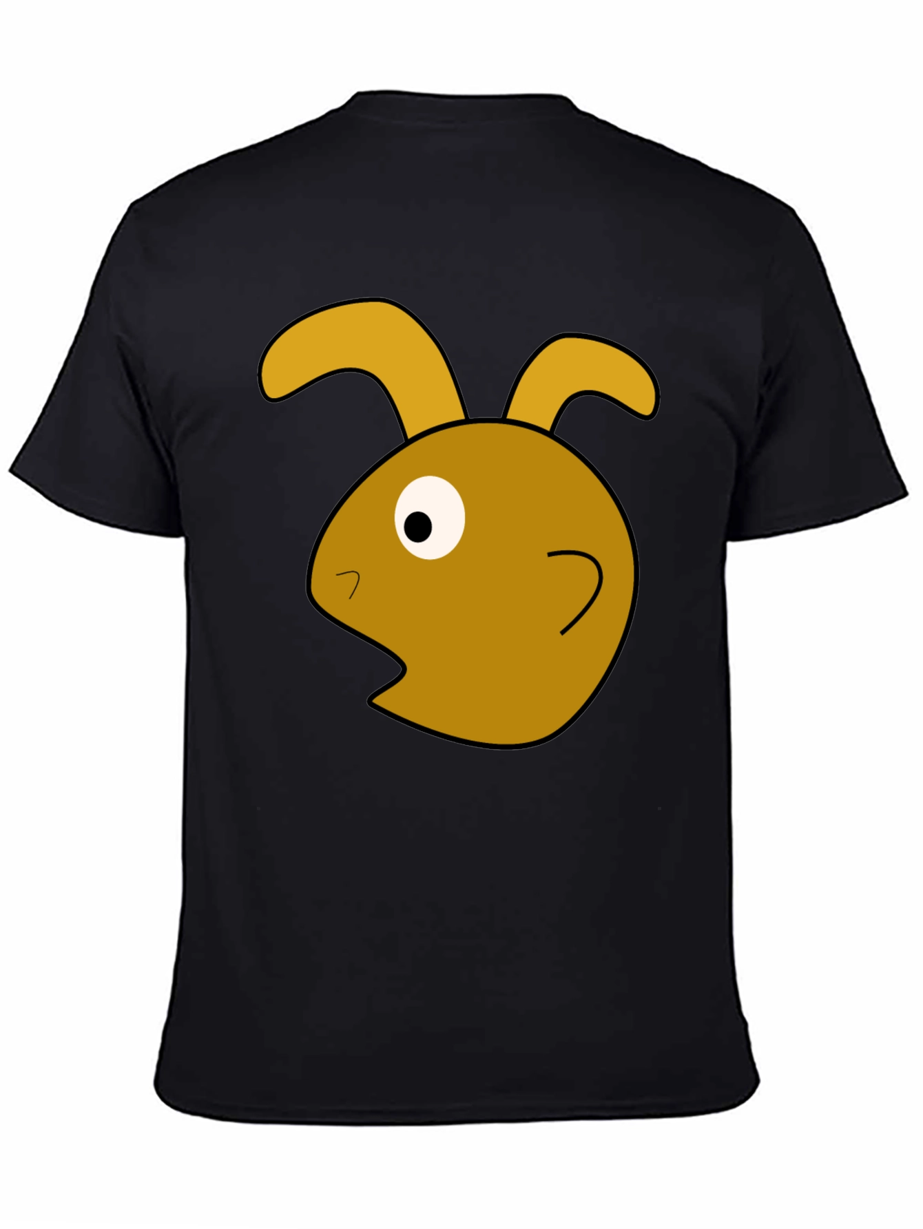 Funny Rabbit Graphic Black T-Shirt