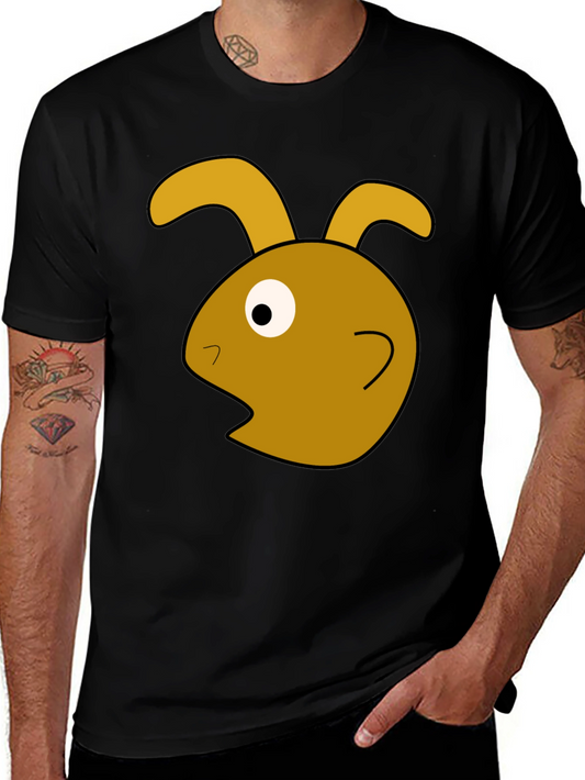 Funny Rabbit Graphic Black T-Shirt