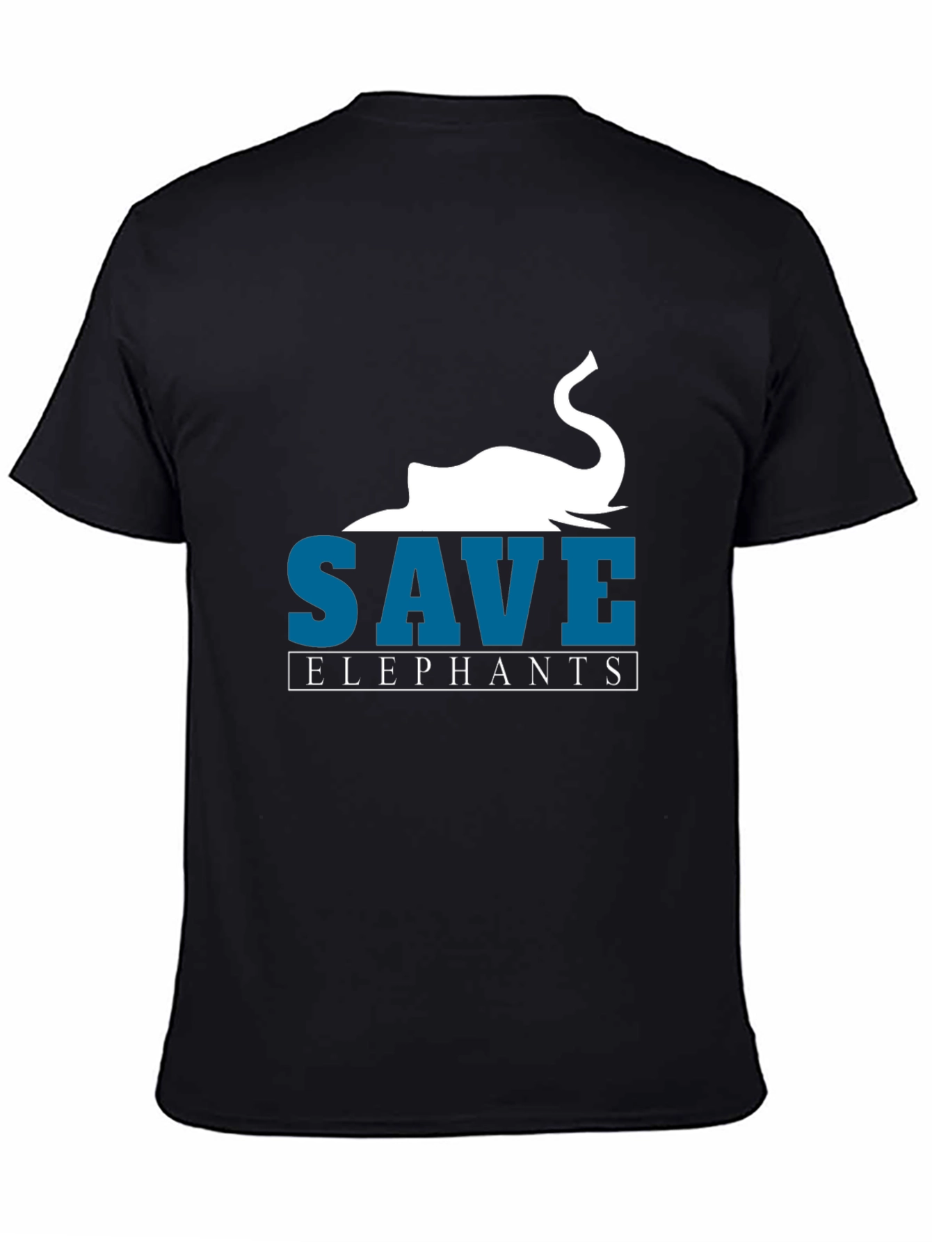 Save Elephants Graphic T-Shirt - Black Cotton Tee
