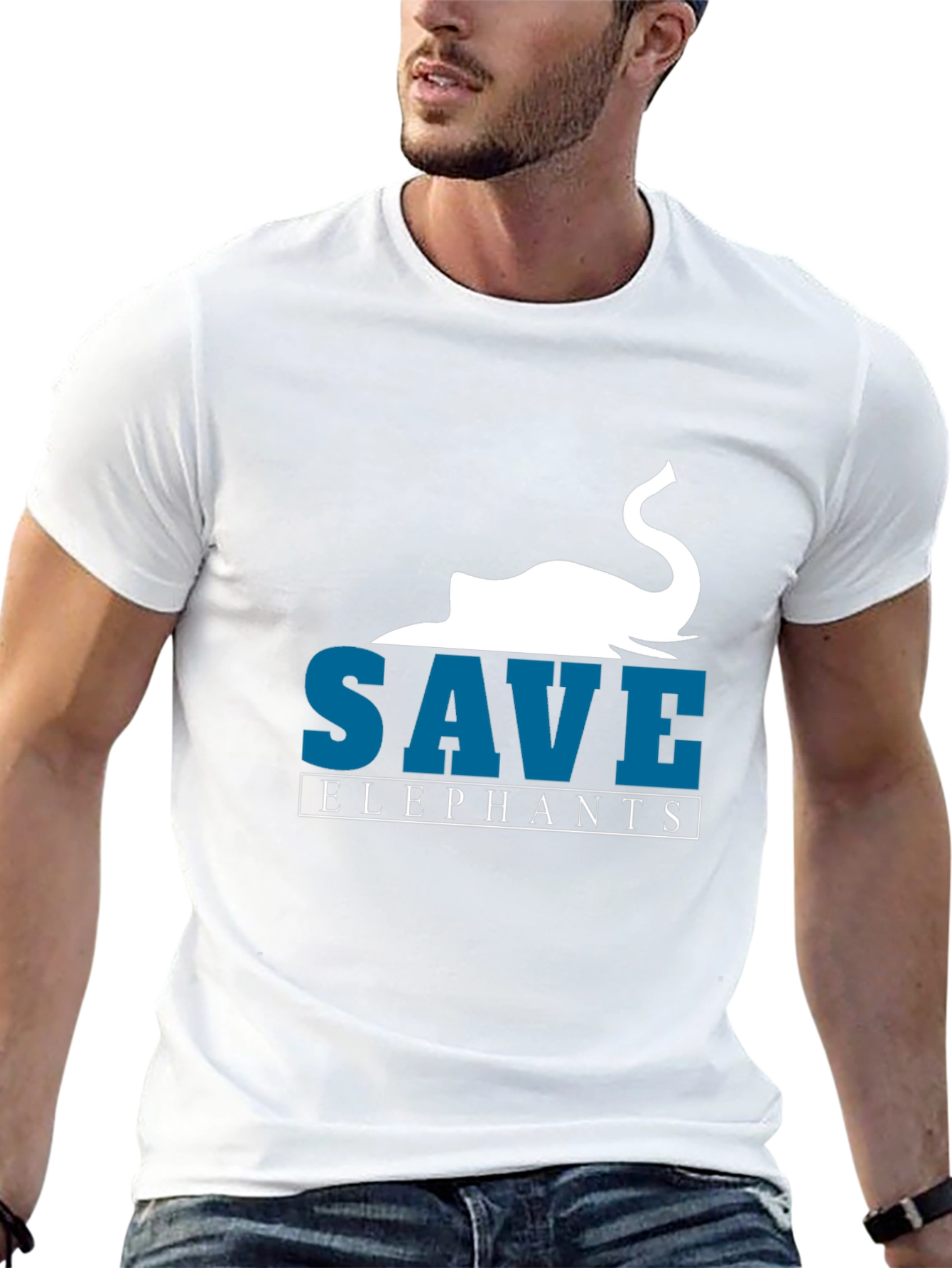 Save Elephants Graphic T-Shirt - Black Cotton Tee