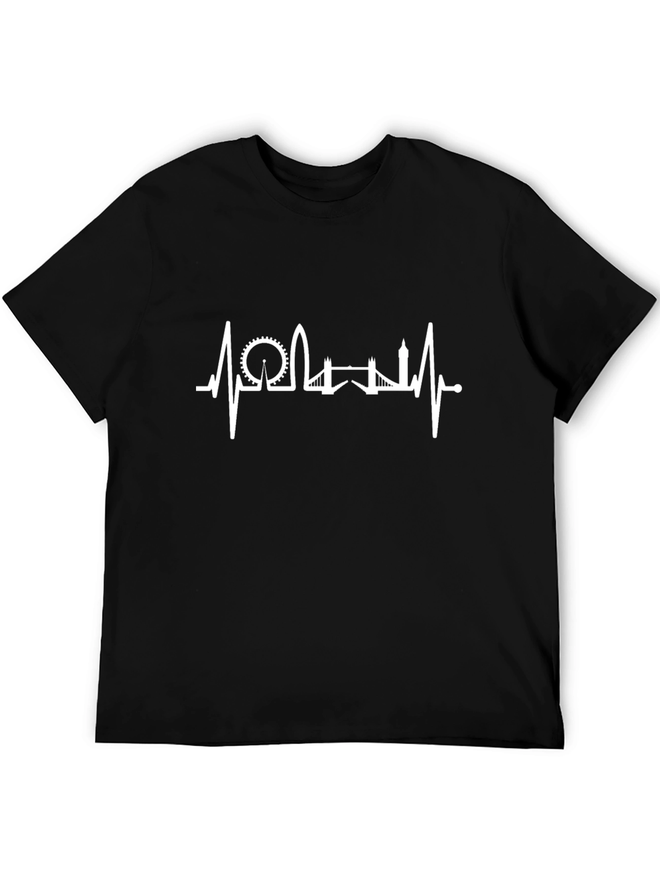 London Skyline Heartbeat Tee - Black