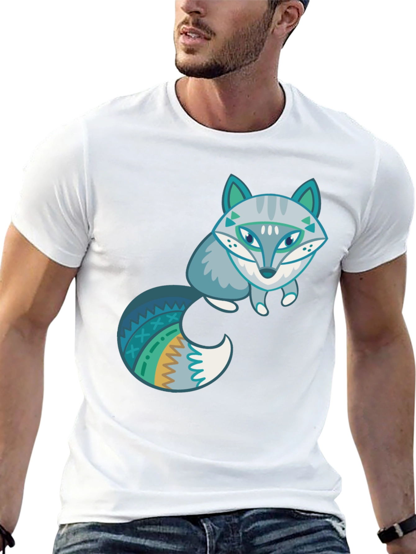 Fox Graphic Tee - Stylish Mens Black T-Shirt