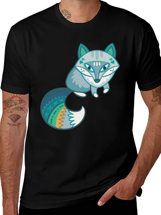 Fox Graphic Tee - Stylish Mens Black T-Shirt