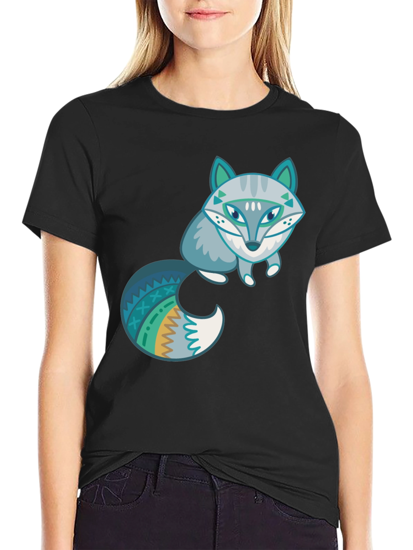 Fox Graphic Tee - Stylish Mens Black T-Shirt