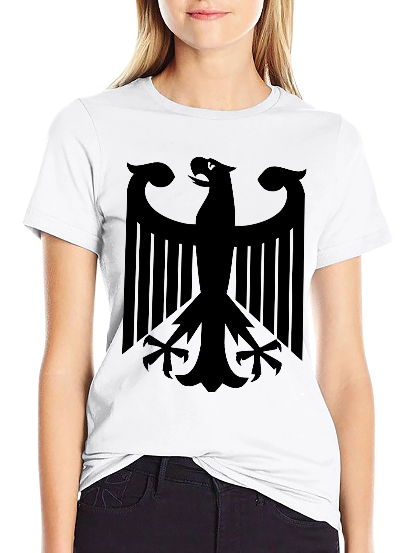 Mens Black T-Shirt with Eagle Graphic